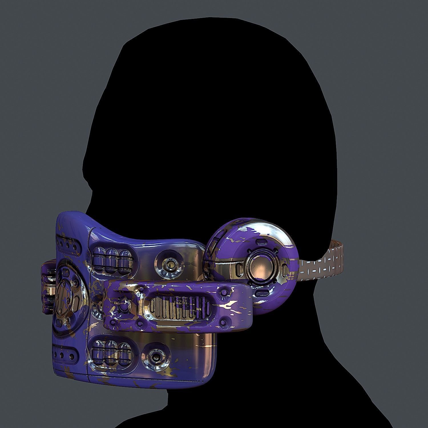 Helmet gas mask scifi military combat Low-poly Low-poly 3D model_5