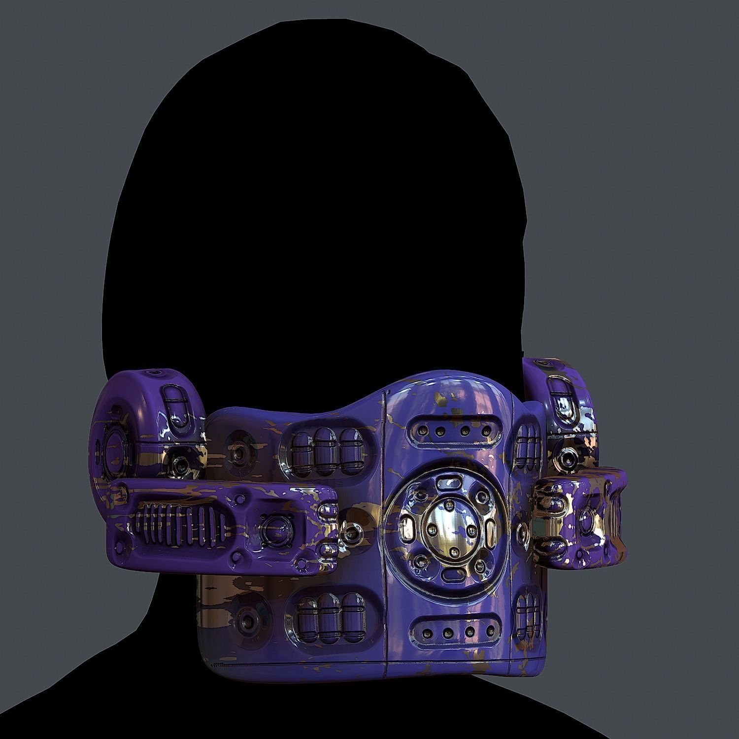 Helmet gas mask scifi military combat Low-poly Low-poly 3D model_2