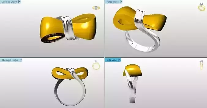 ribbon ring 3D print model