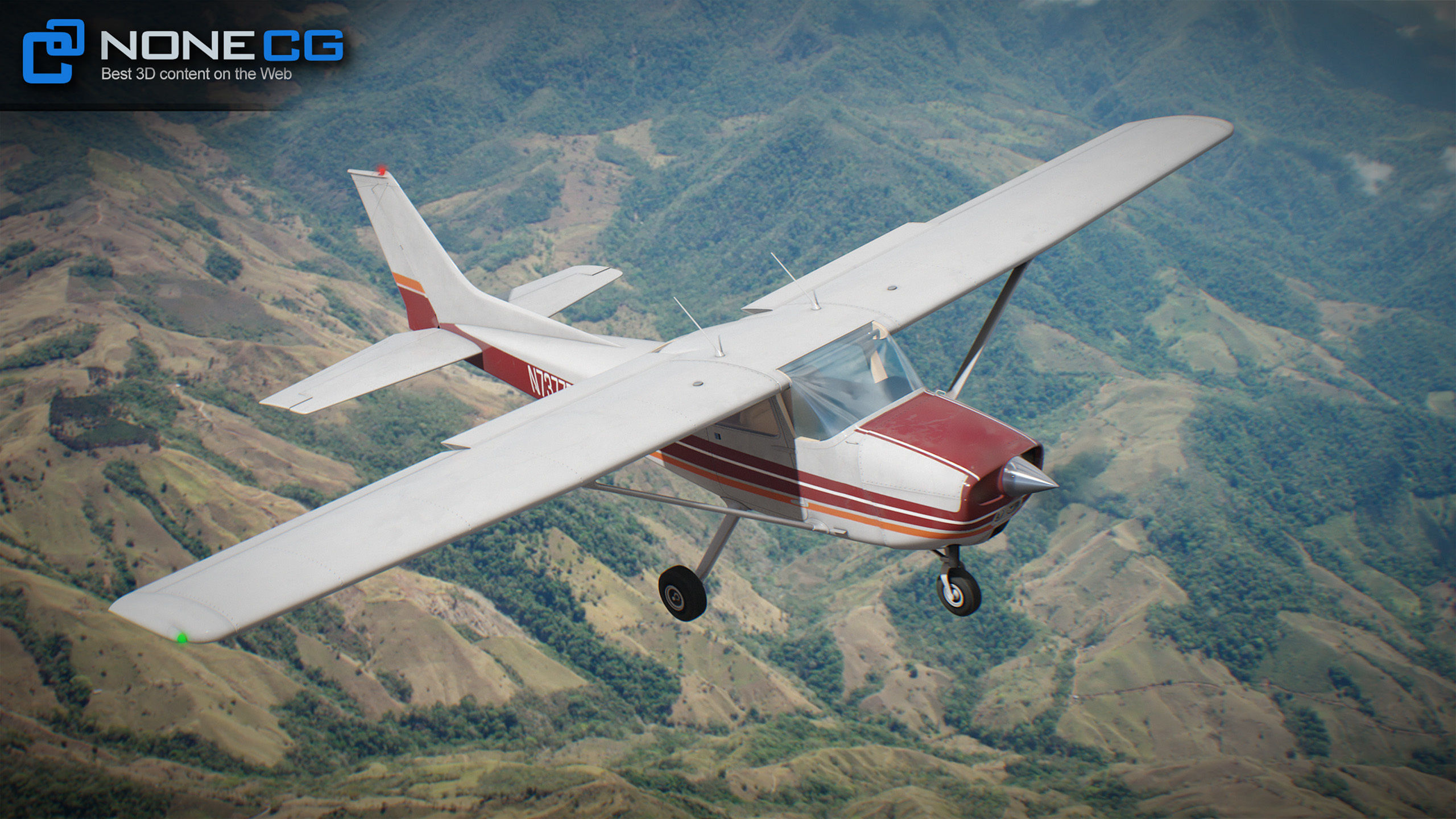 Cessna Plane Low-poly 3D model_20