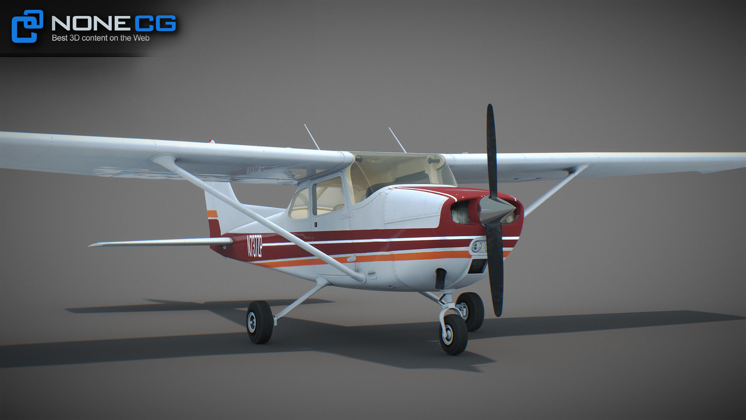 Cessna Plane Low-poly 3D model_45