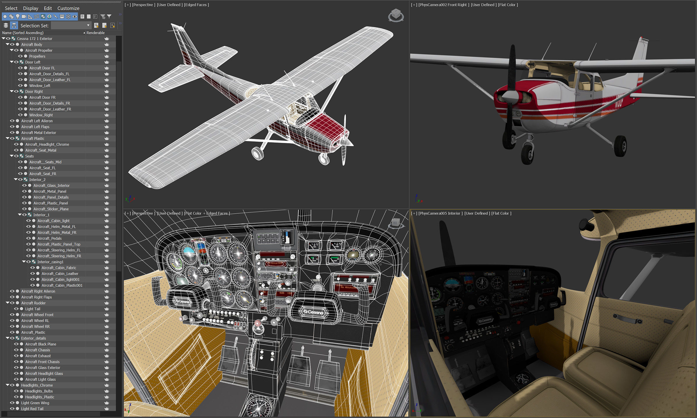 Cessna Plane Low-poly 3D model_5