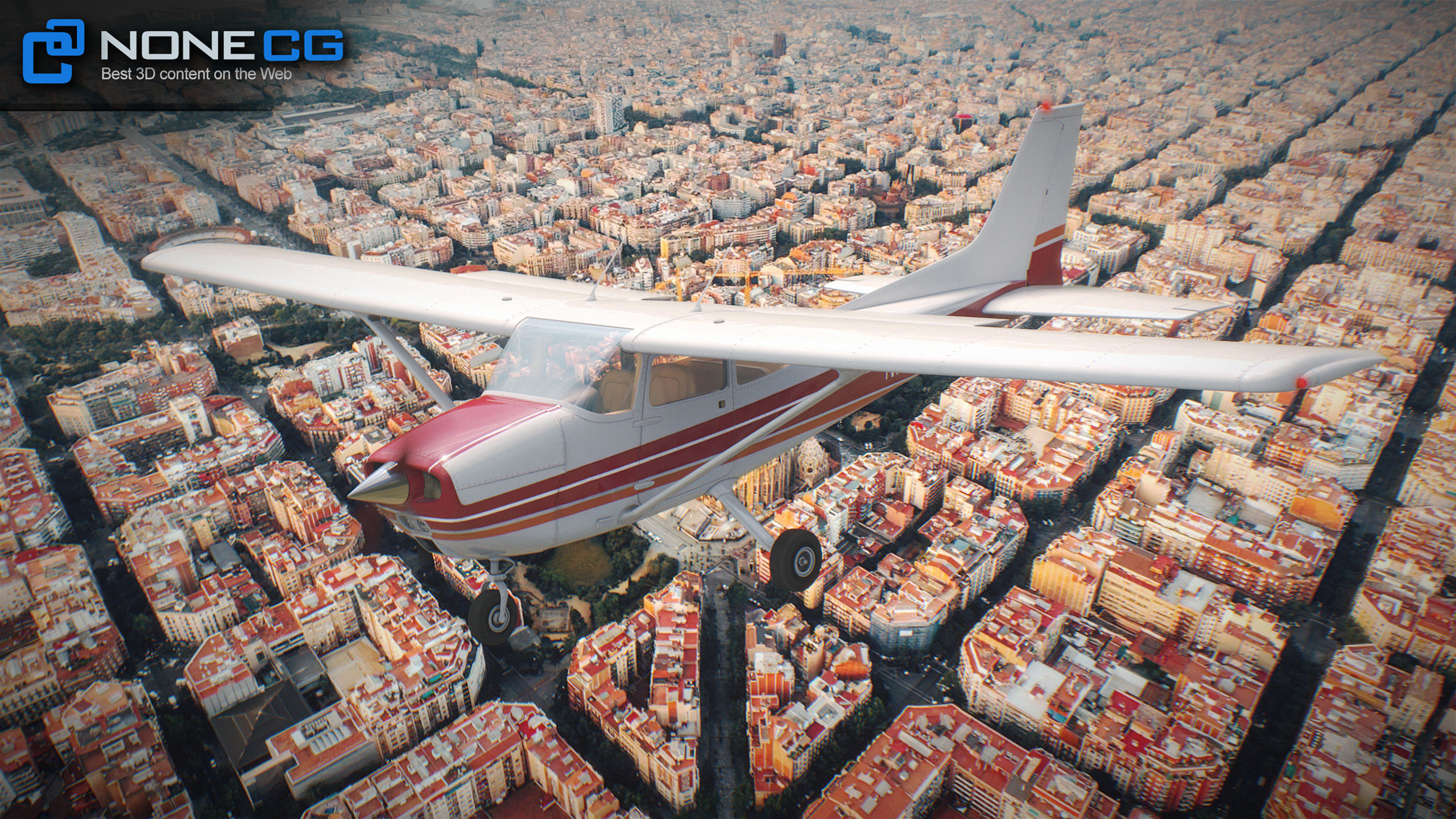 Cessna Plane Low-poly 3D model_14
