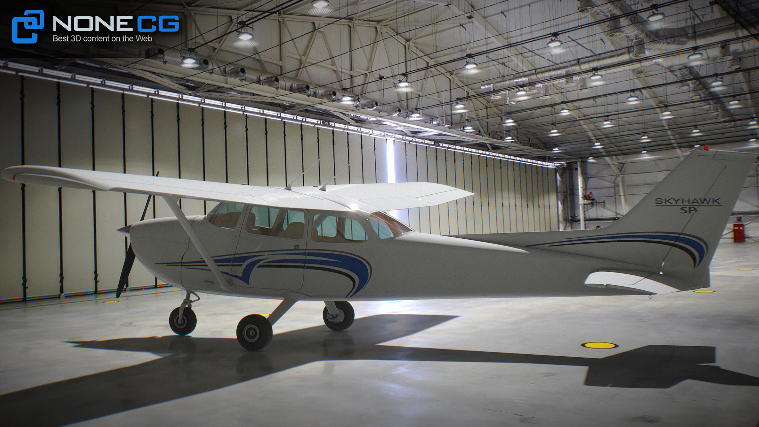 Cessna Plane Low-poly 3D model_27