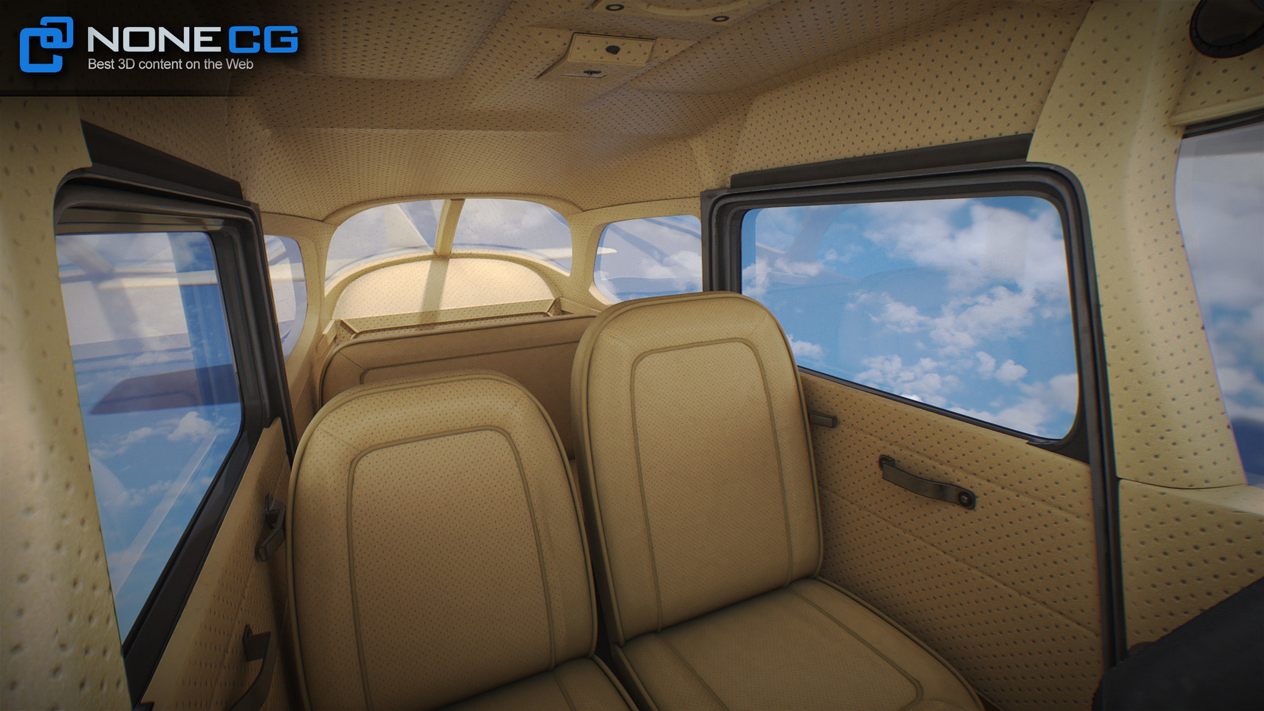 Cessna Plane Low-poly 3D model_35