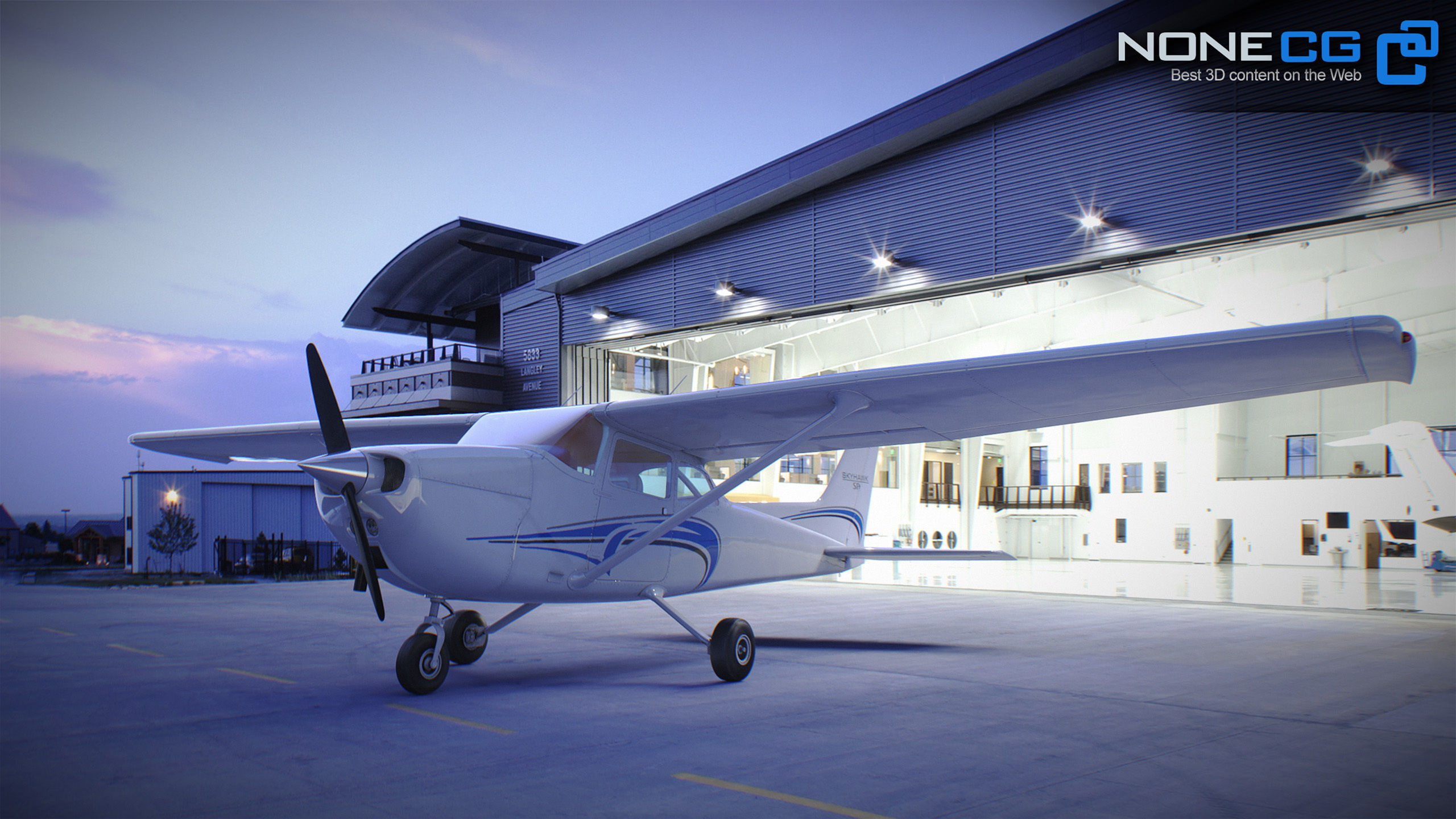 Cessna Plane Low-poly 3D model_31