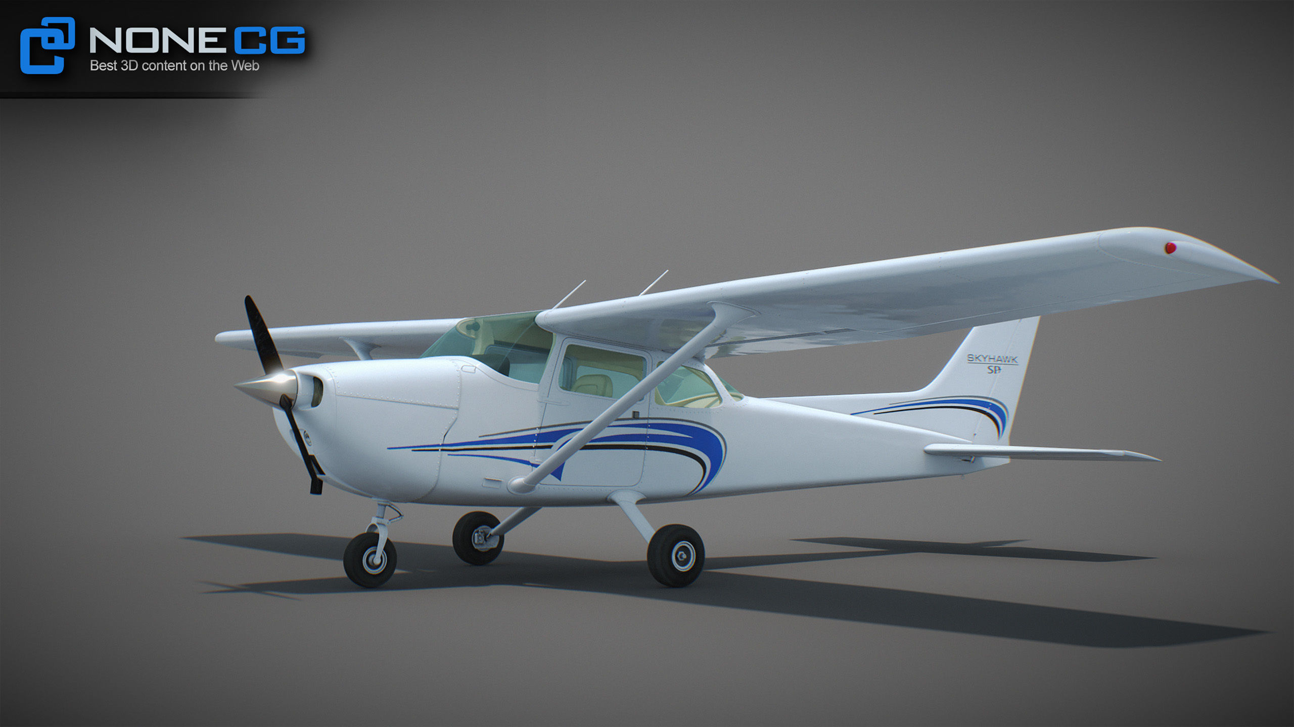 Cessna Plane Low-poly 3D model_48
