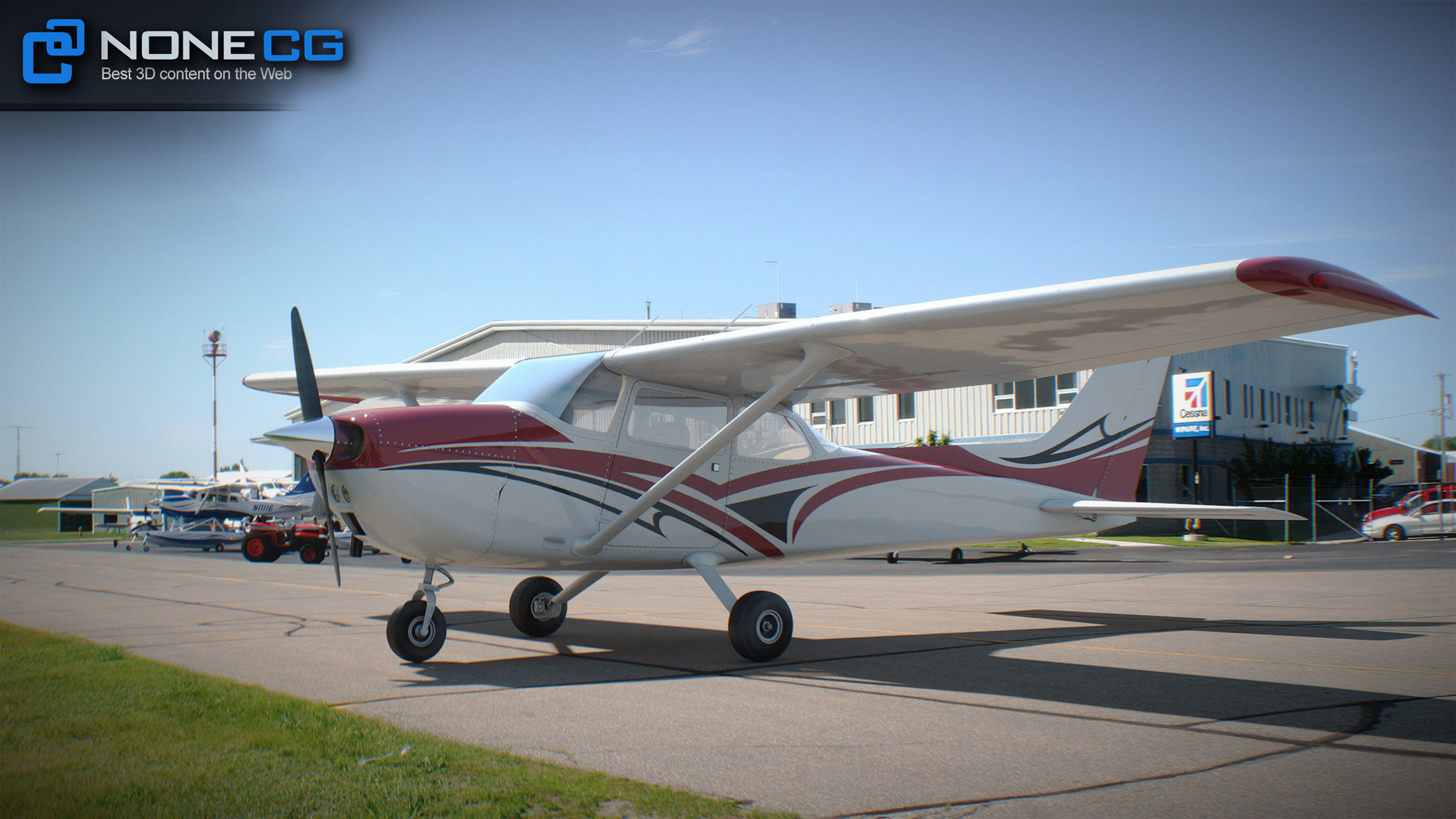 Cessna Plane Low-poly 3D model_28