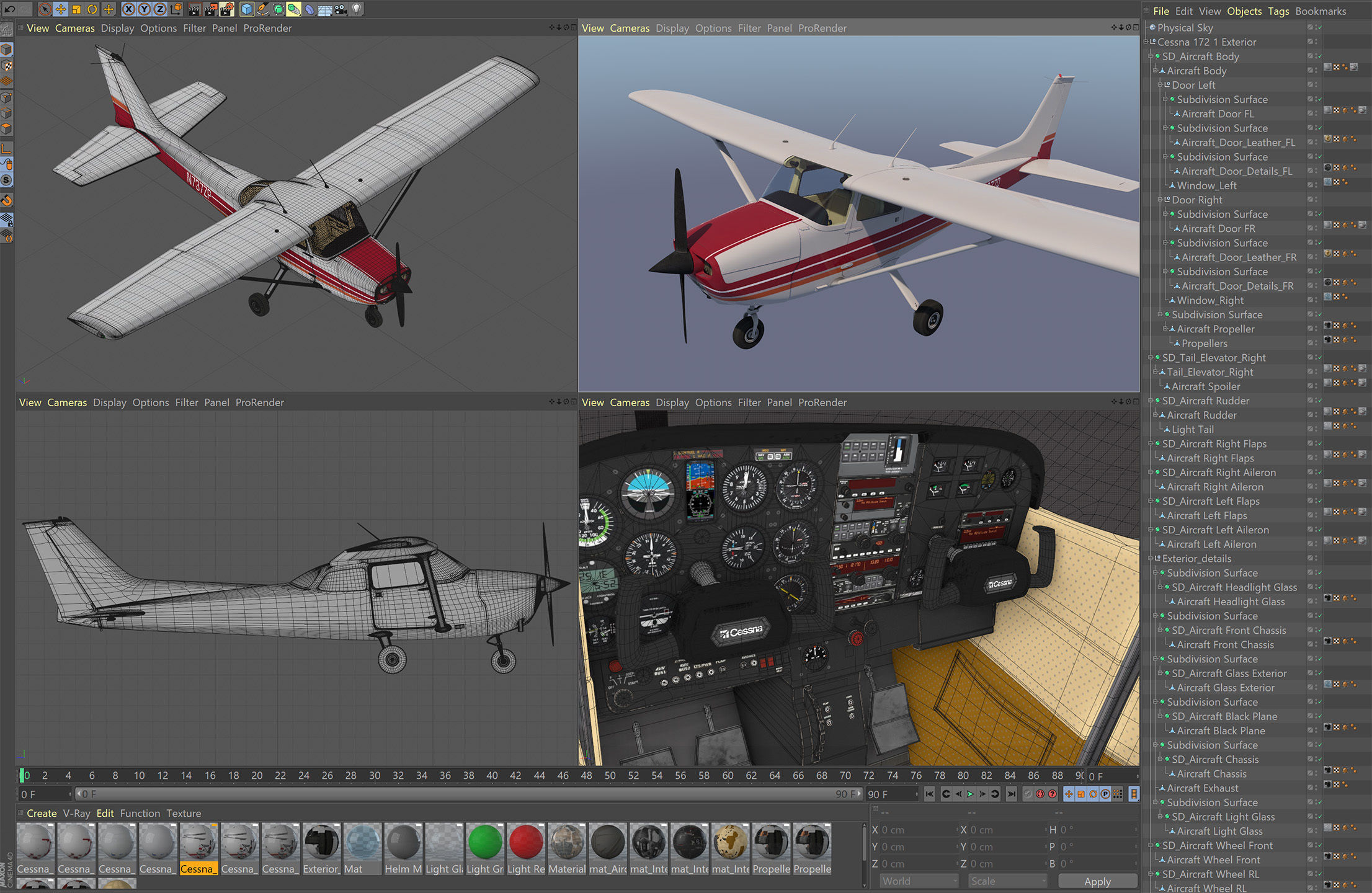 Cessna Plane Low-poly 3D model_8