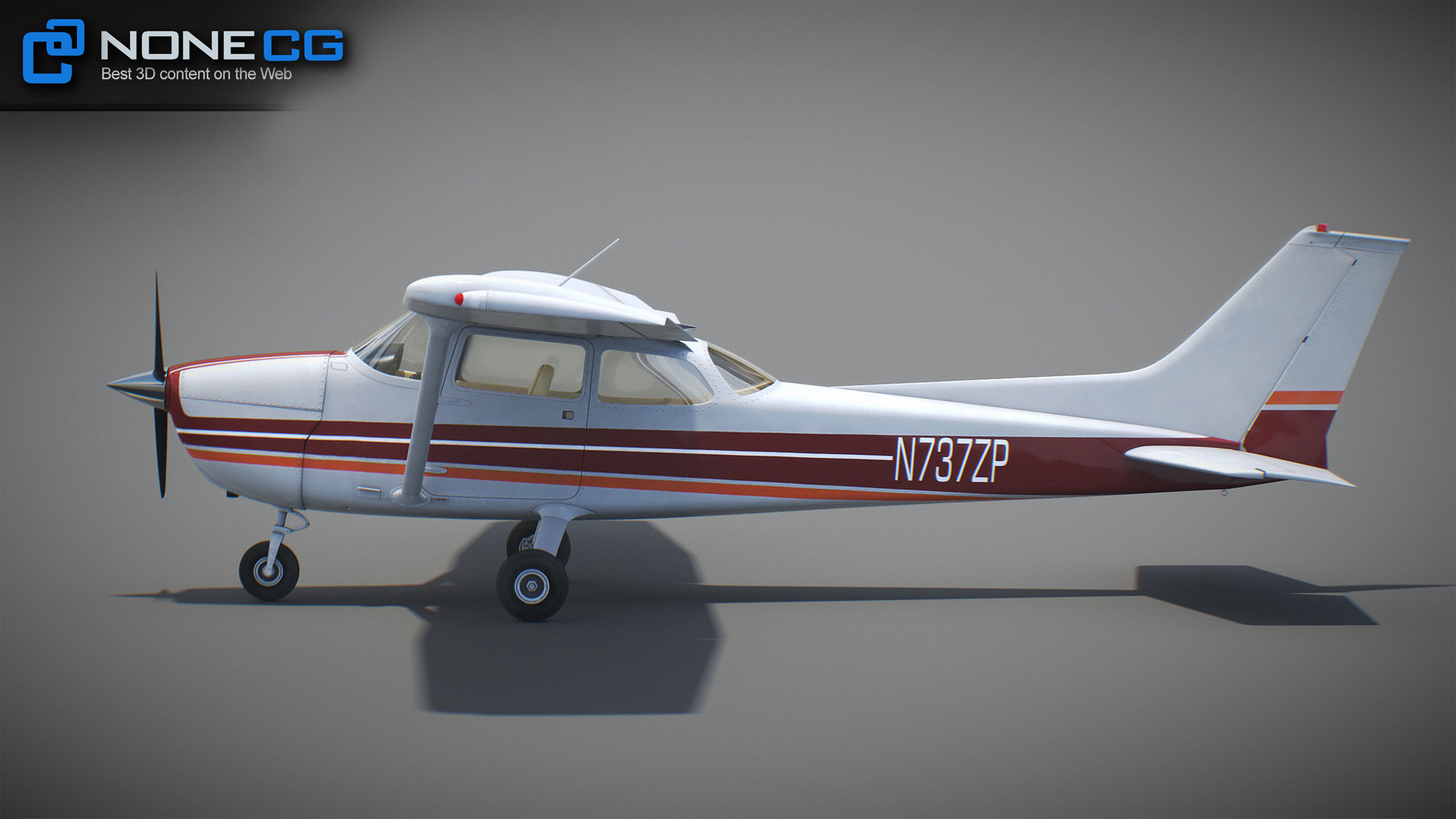 Cessna Plane Low-poly 3D model_42
