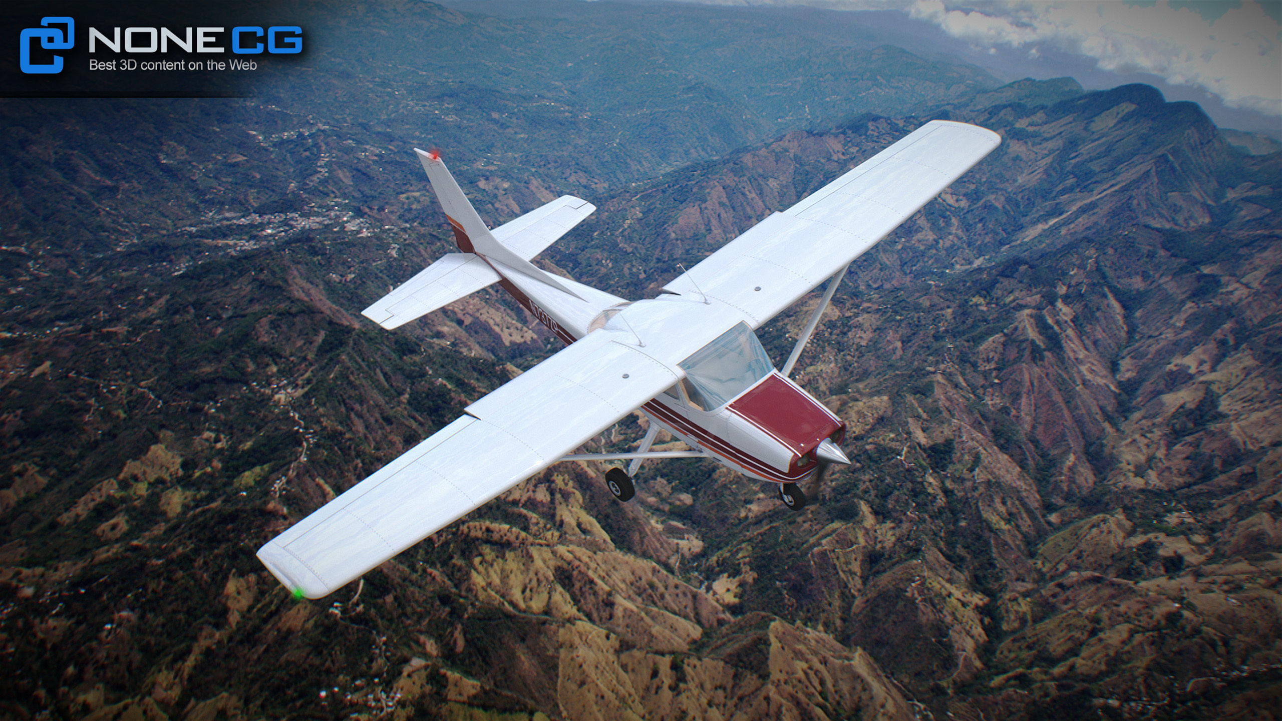 Cessna Plane Low-poly 3D model_15