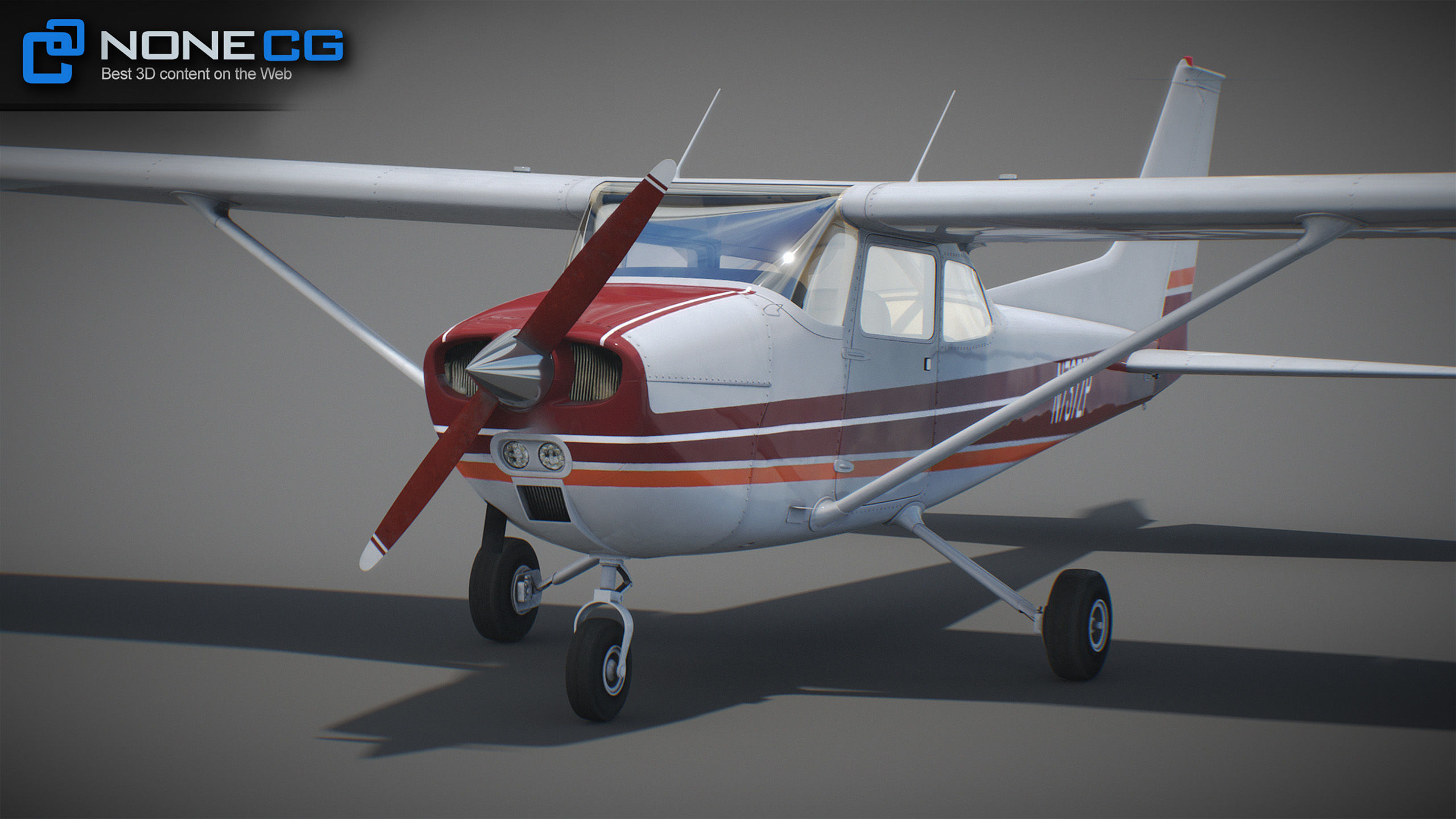 Cessna Plane Low-poly 3D model_40
