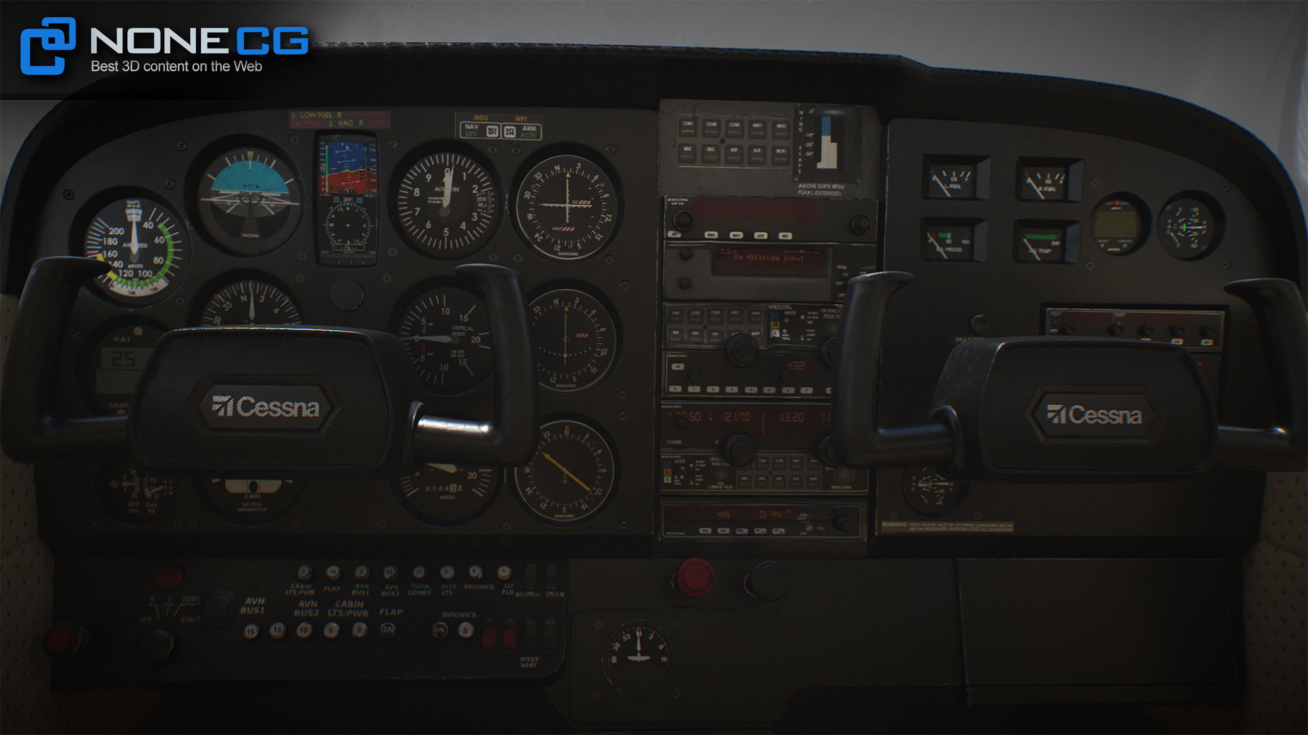 Cessna Plane Low-poly 3D model_13