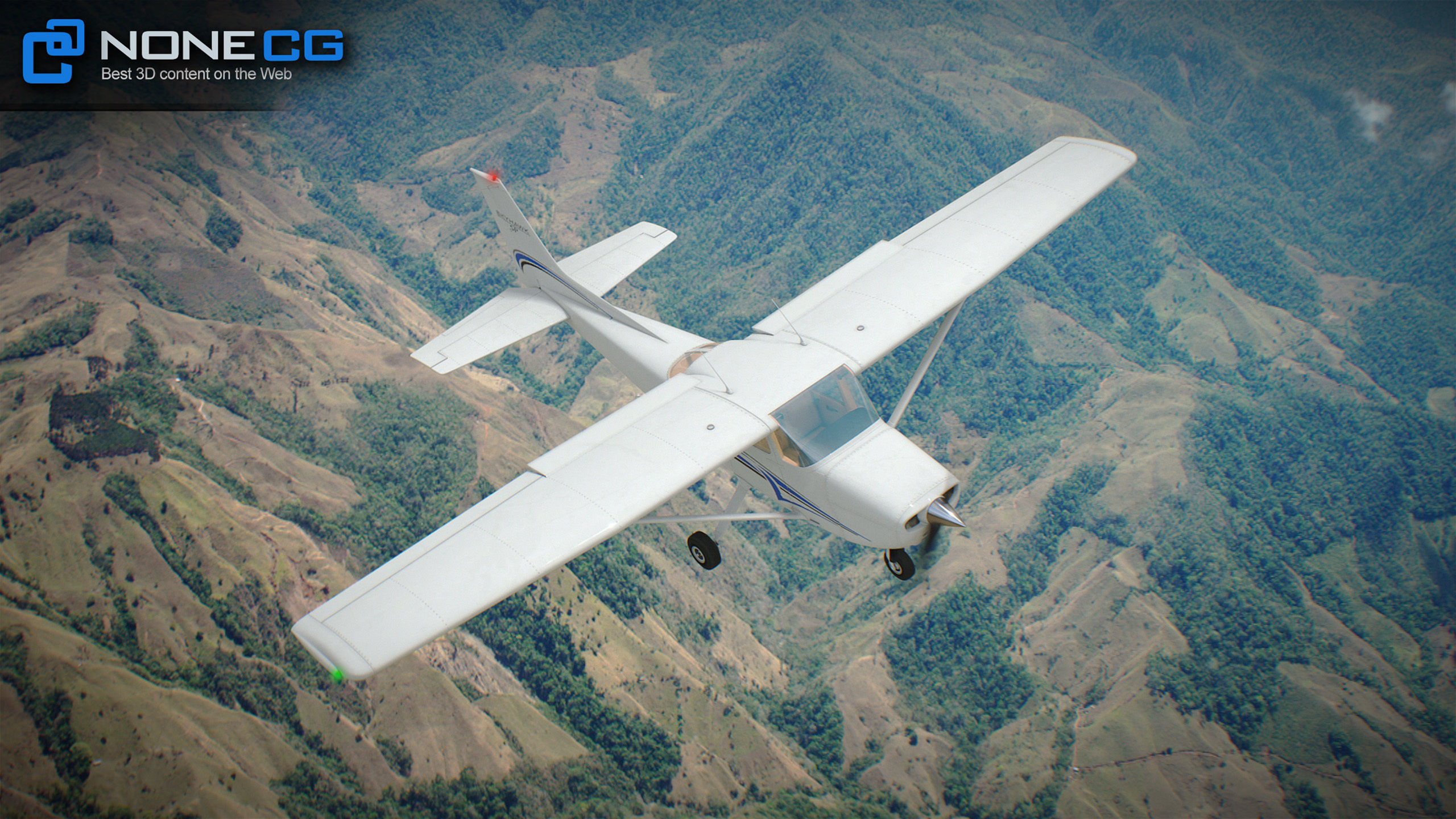 Cessna Plane Low-poly 3D model_32