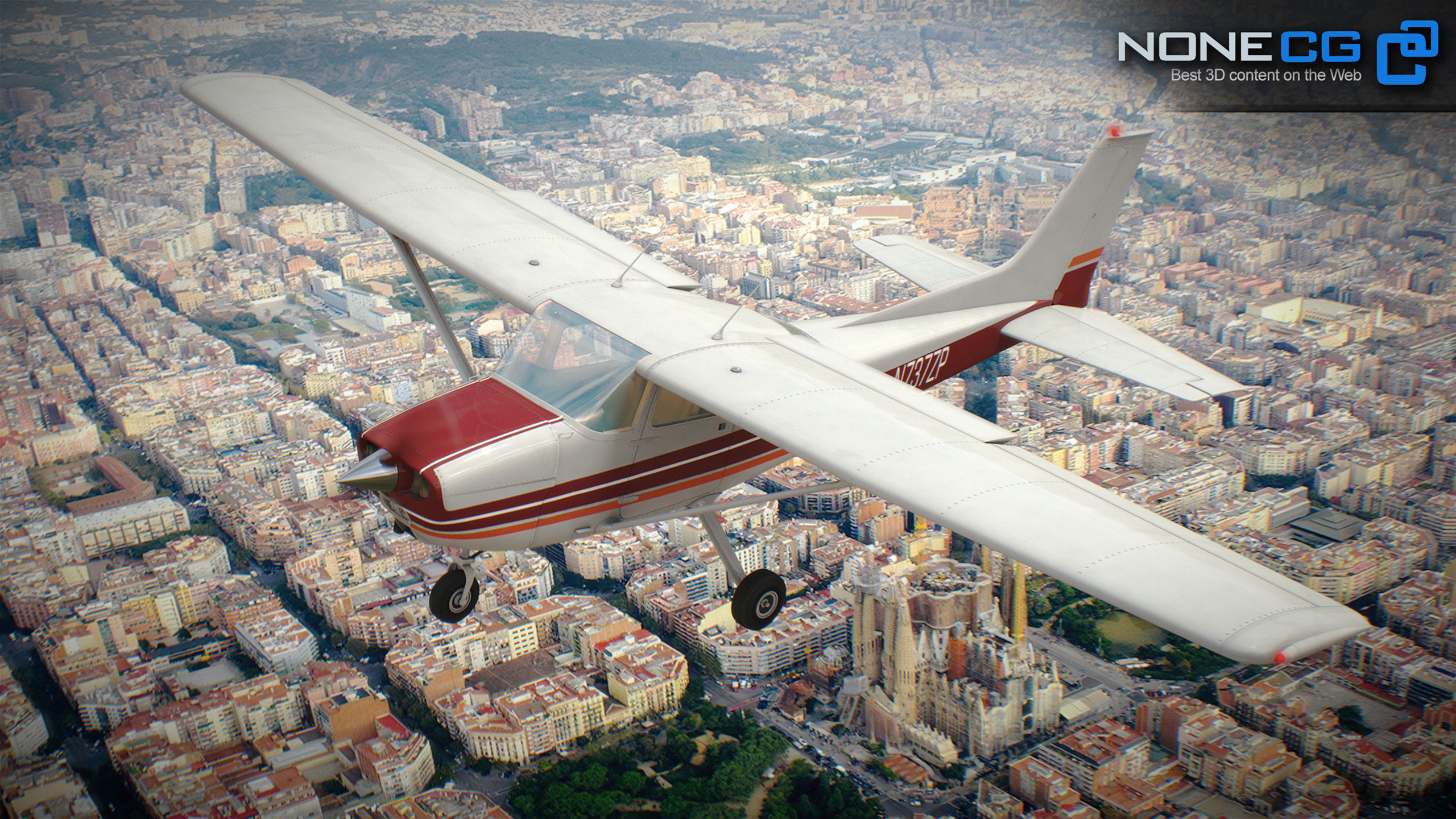 Cessna Plane Low-poly 3D model_19