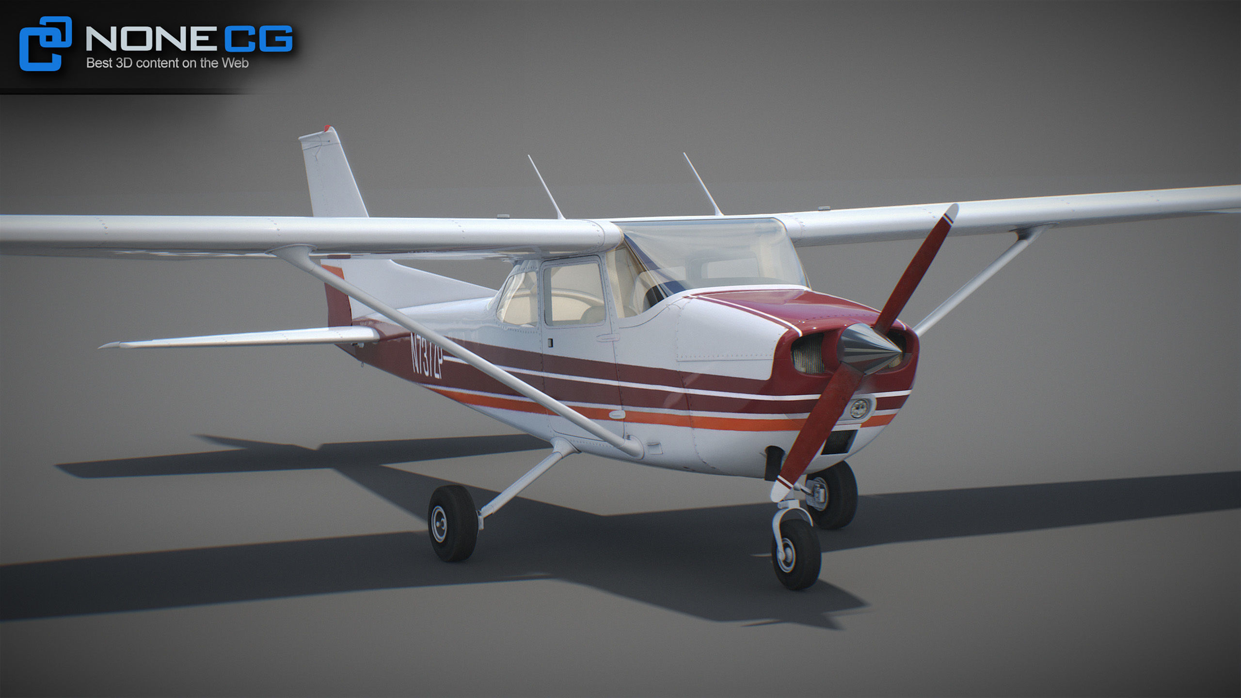 Cessna Plane Low-poly 3D model_39