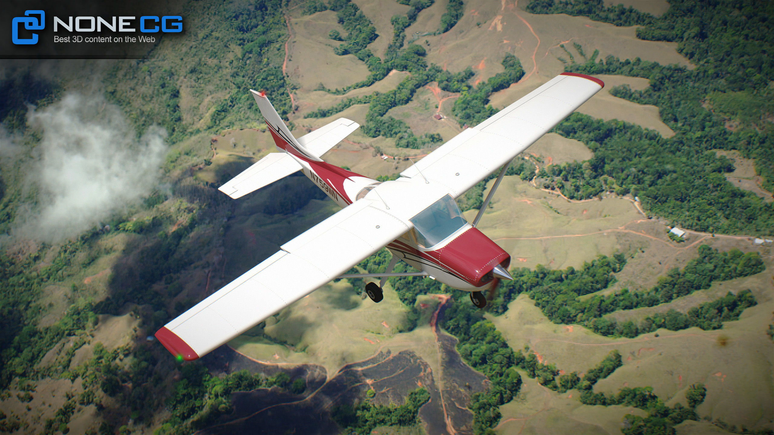 Cessna Plane Low-poly 3D model_18