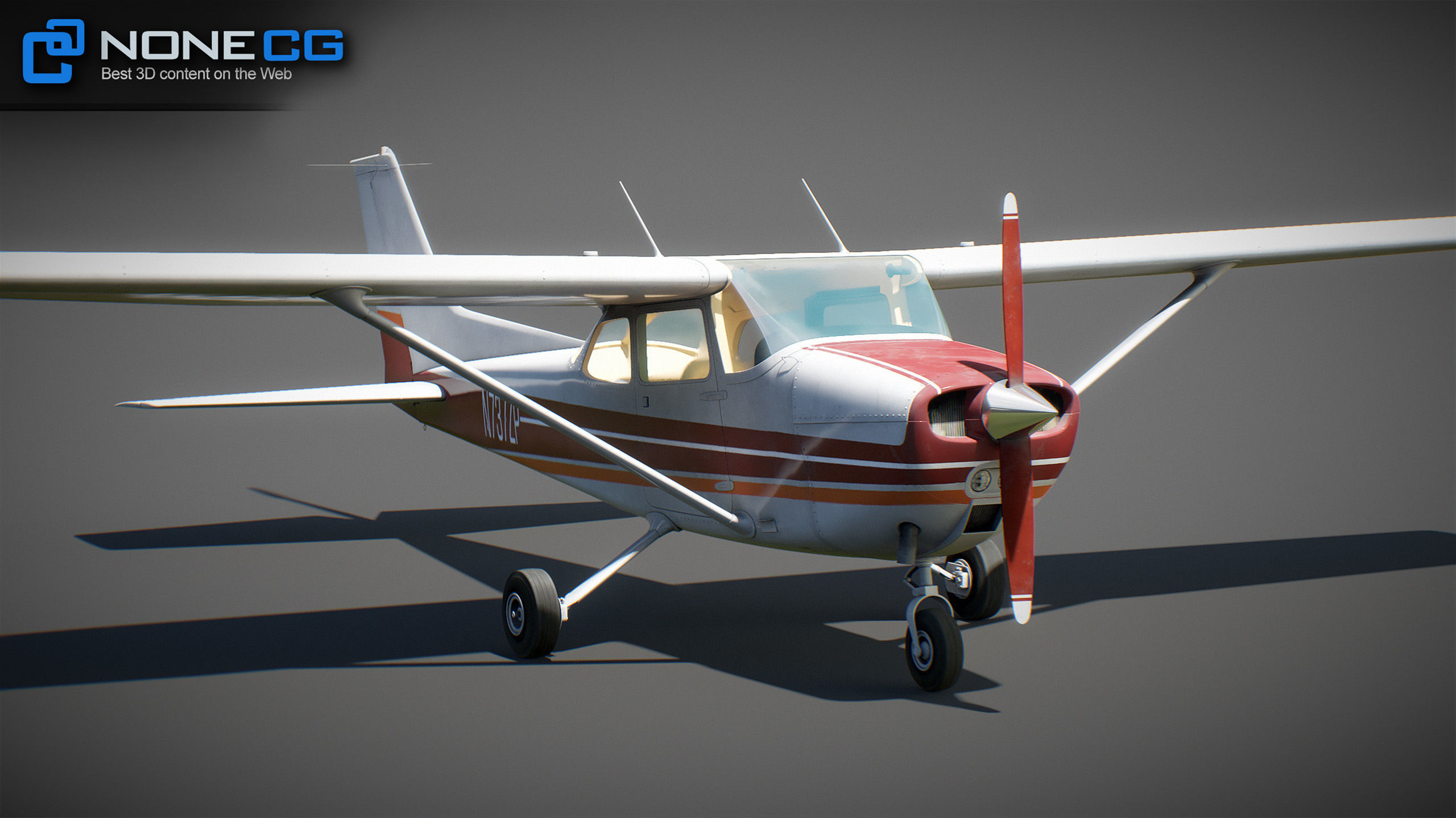 Cessna Plane Low-poly 3D model_24