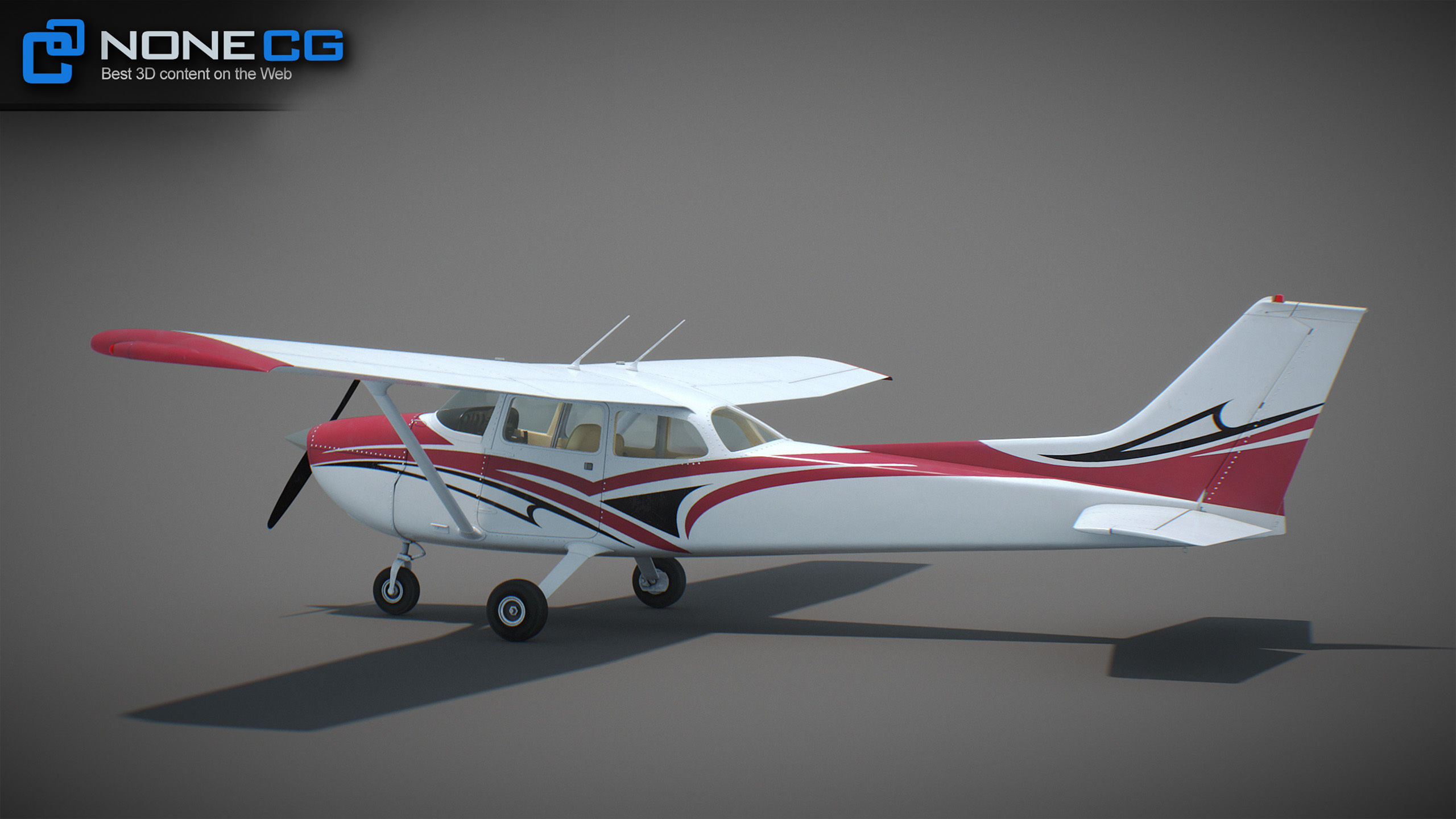 Cessna Plane Low-poly 3D model_47