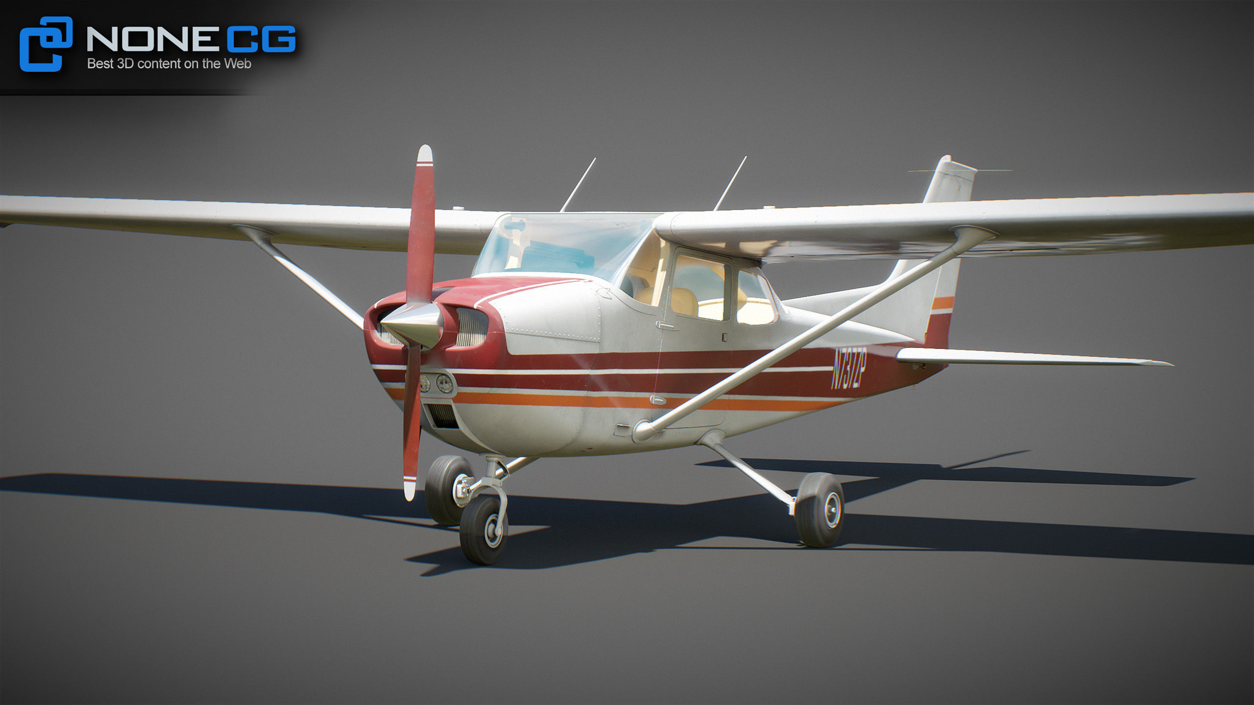 Cessna Plane Low-poly 3D model_23