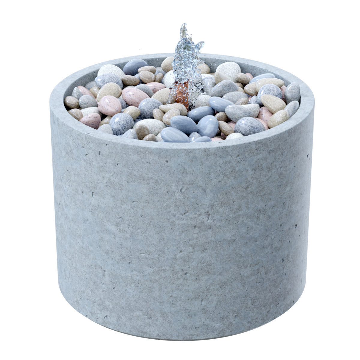Evita Concrete Pebble Fountain 3D model CGTrader
