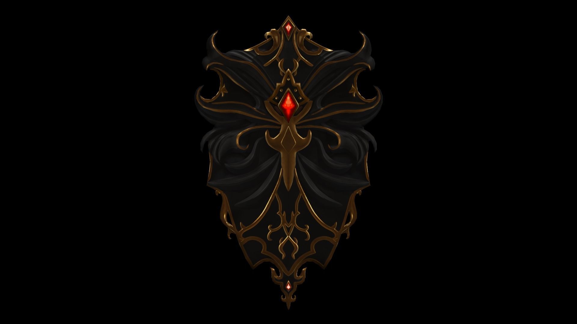 Shield Black Lion Low-poly 3D model_4