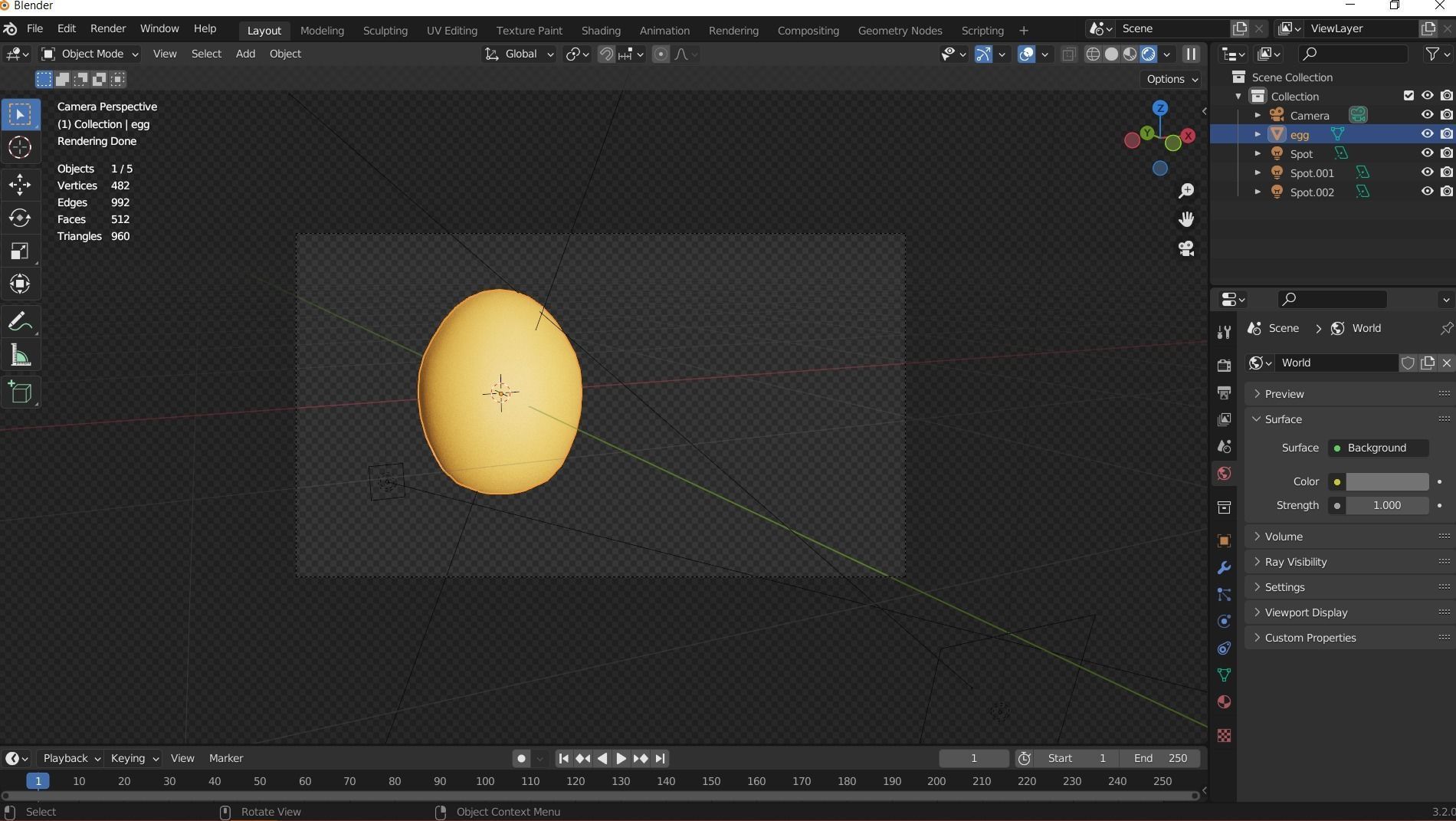 egg from a chicken  Low-poly 3D model_1