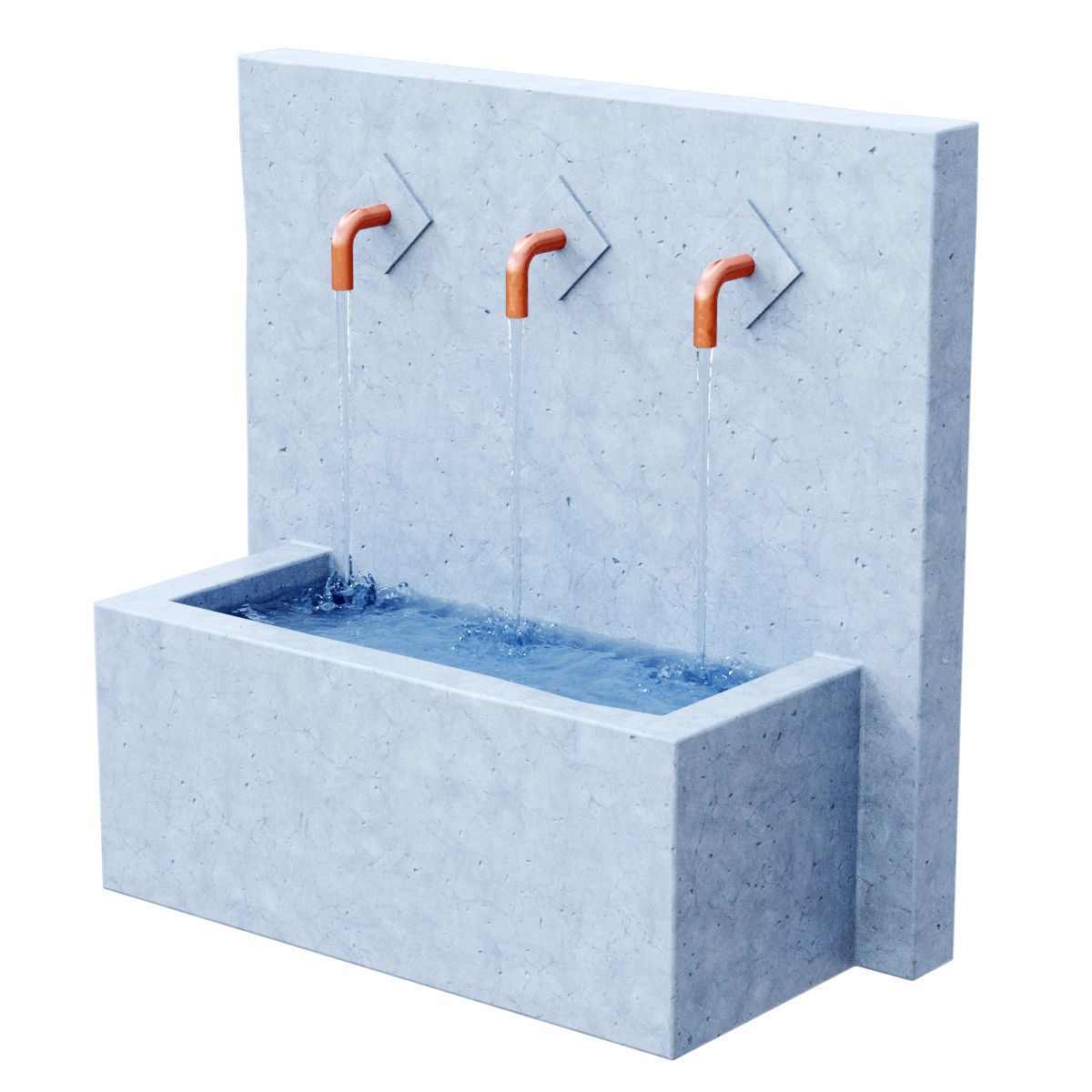 Resin 3 Spout Fountain 3D model_1