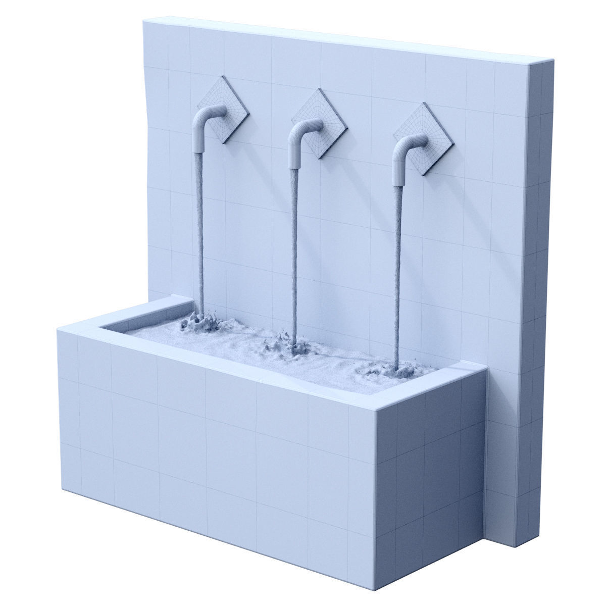 Resin 3 Spout Fountain 3D model_5