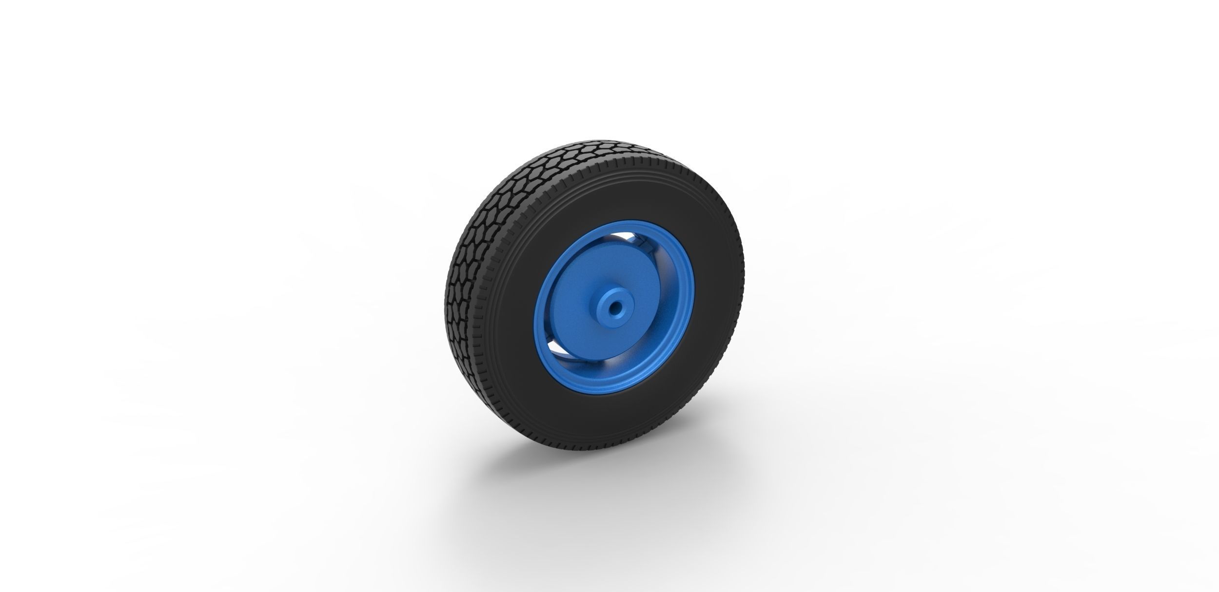 Front 6 spoke wheel of old school truck Scale 1 to 25 3D print model_7