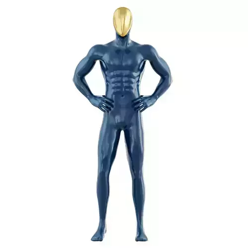 Sports male mannequin with golden mask 170