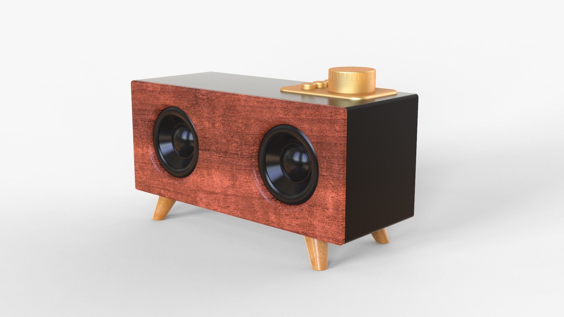 Mini Retro Speaker 3D model_3