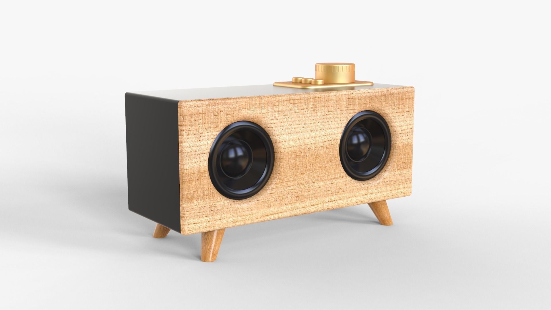 Mini Retro Speaker 3D model_1