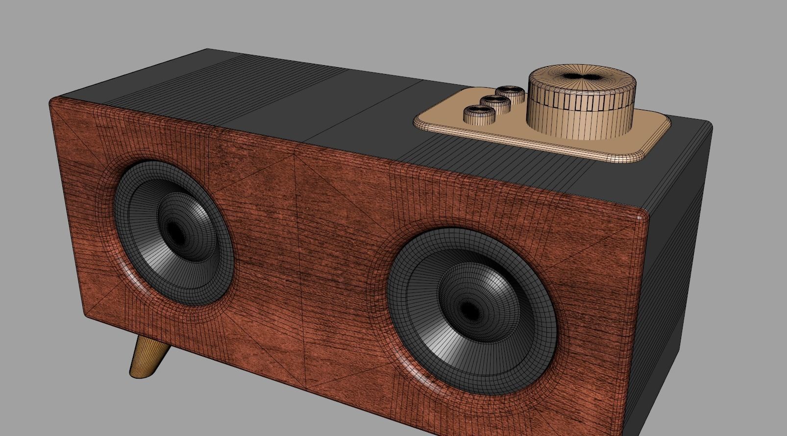 Mini Retro Speaker 3D model_10