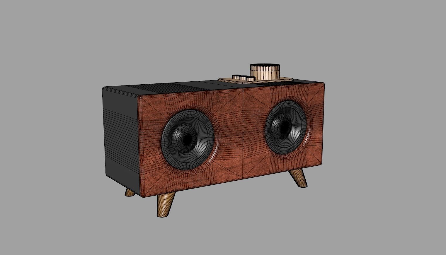 Mini Retro Speaker 3D model_9
