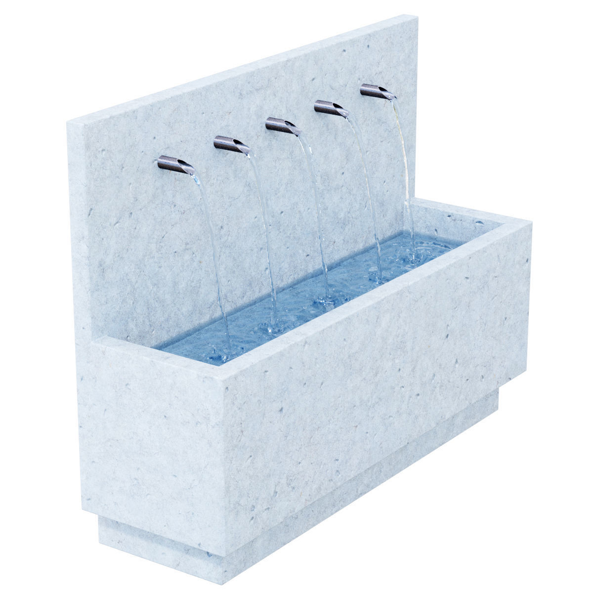 Suni Concrete Penta Wall Fountain 3D model_3