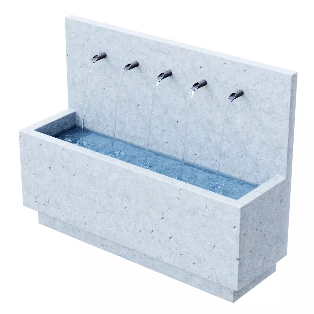 Suni Concrete Penta Wall Fountain 3D model_0