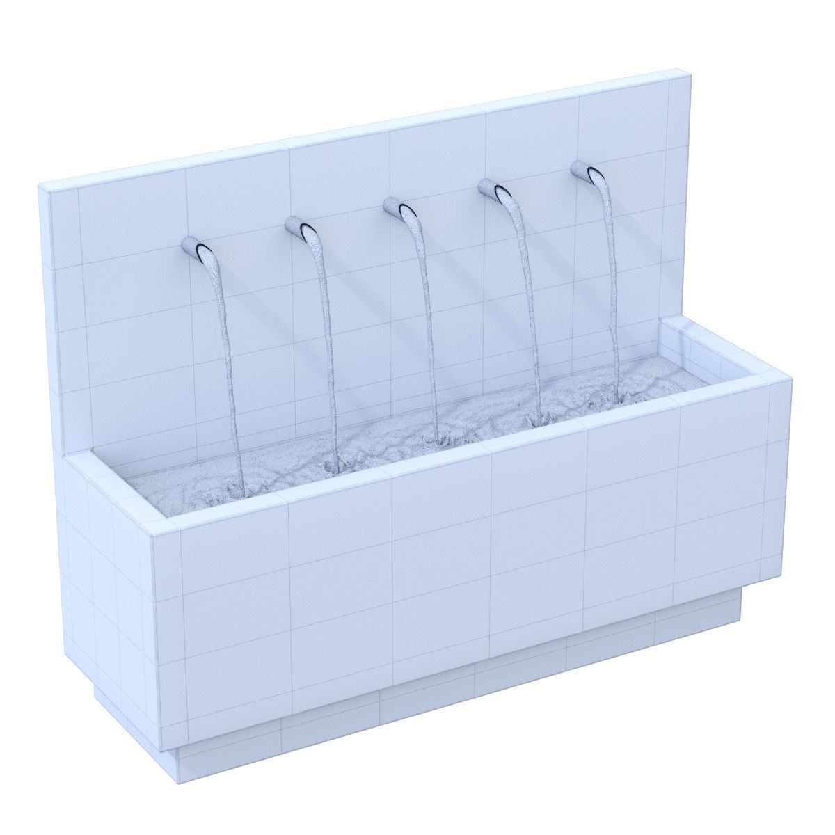 Suni Concrete Penta Wall Fountain 3D model_6