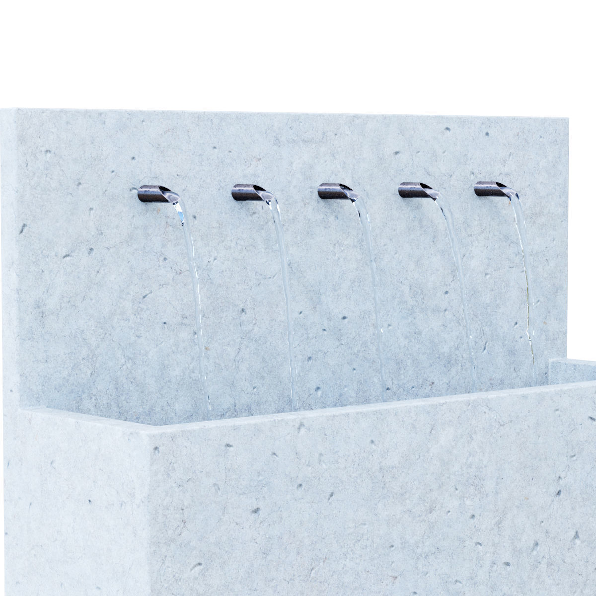 Suni Concrete Penta Wall Fountain 3D model_2