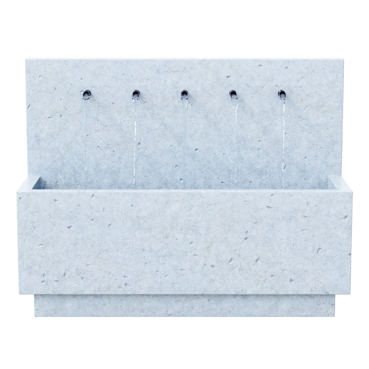 Suni Concrete Penta Wall Fountain 3D model_1