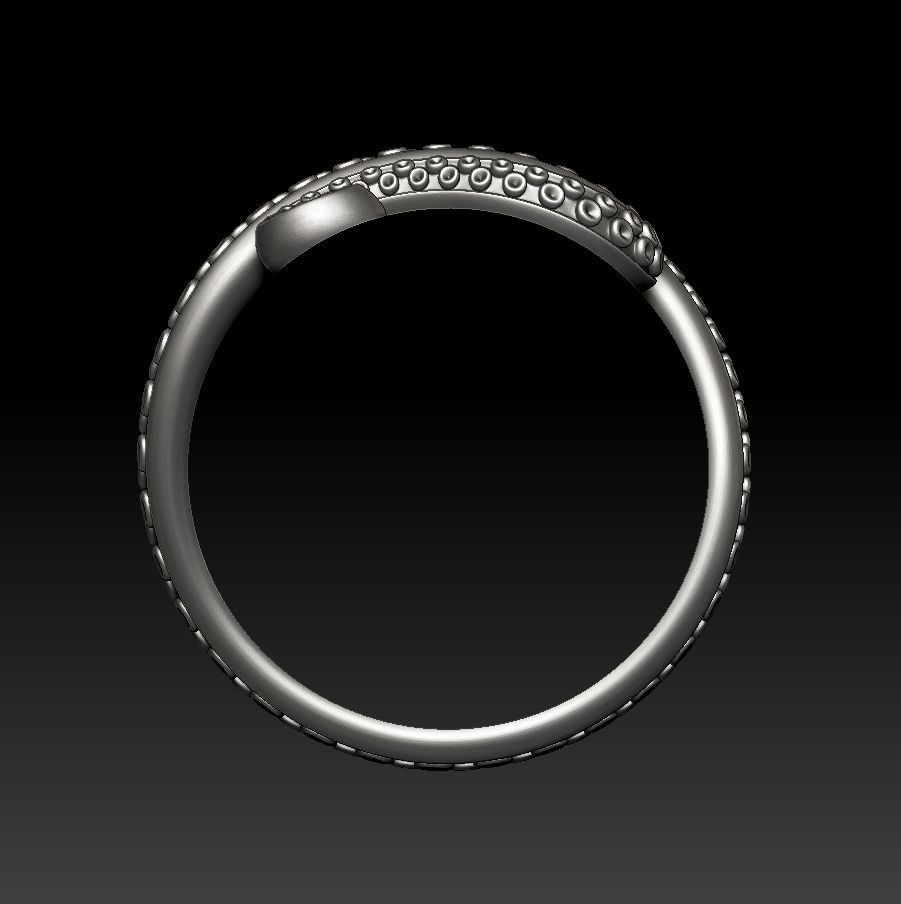 Octopus Tentacle Ring Sea Flora Fauna Jewelry  3D print model_14
