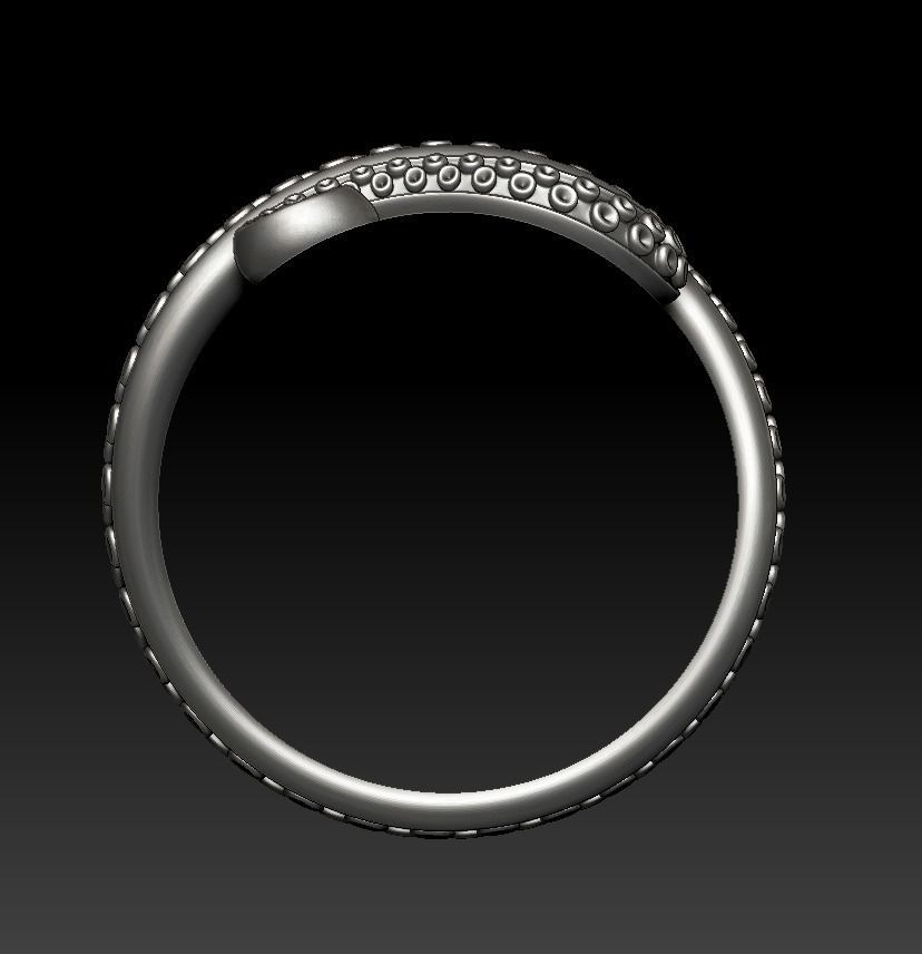 Octopus Tentacle Ring Sea Flora Fauna Jewelry  3D print model_11