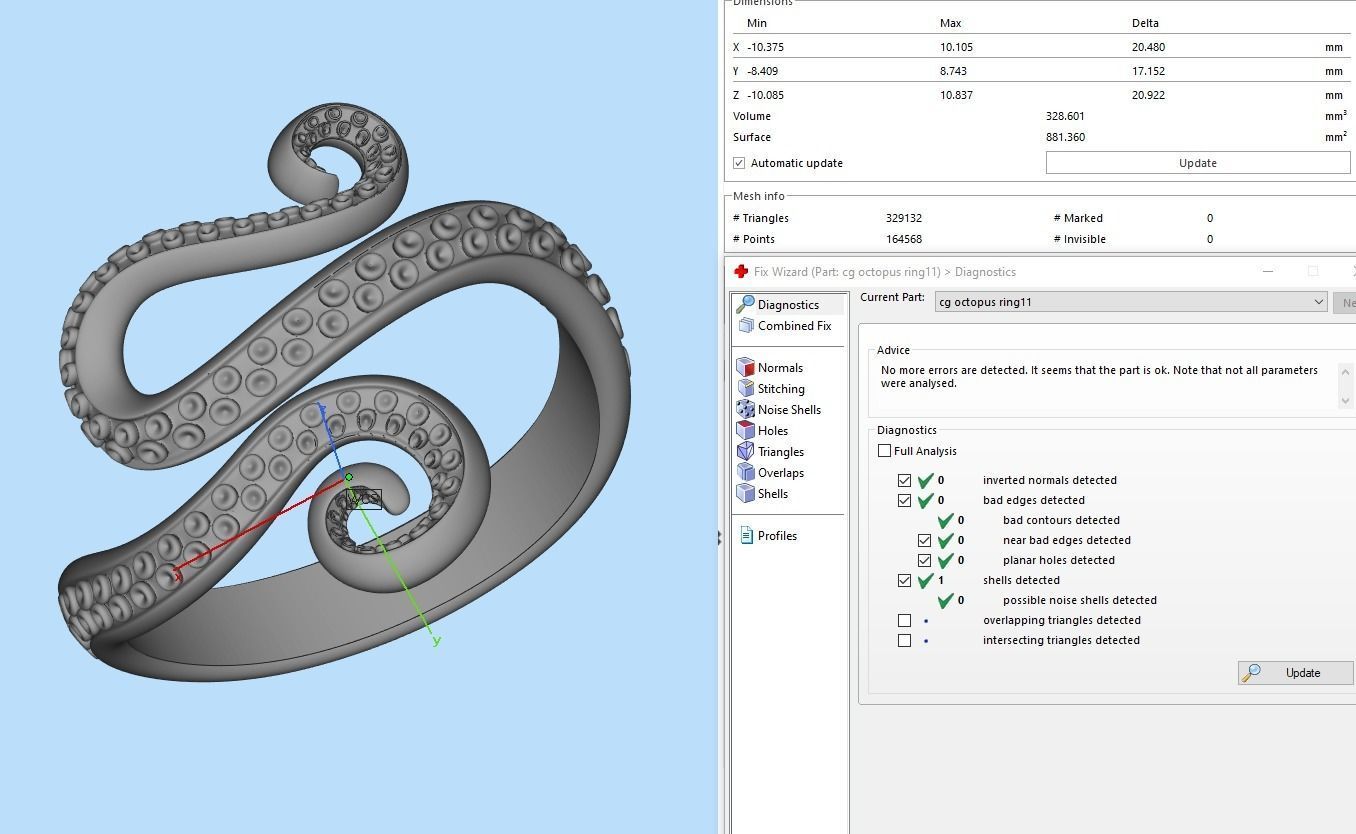 Octopus Tentacle Ring Sea Flora Fauna Jewelry  3D print model_8