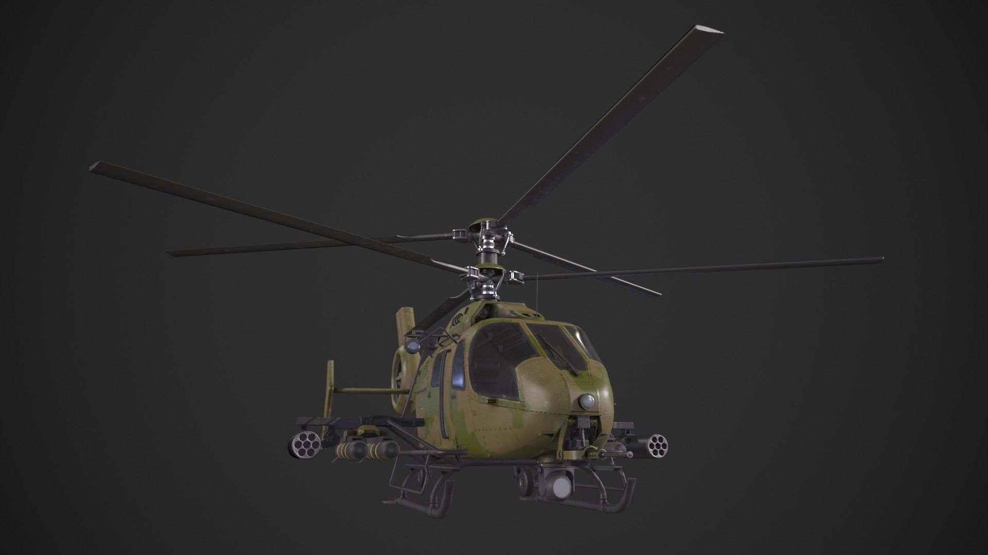 Generic Helicopter Low-poly 3D model_8