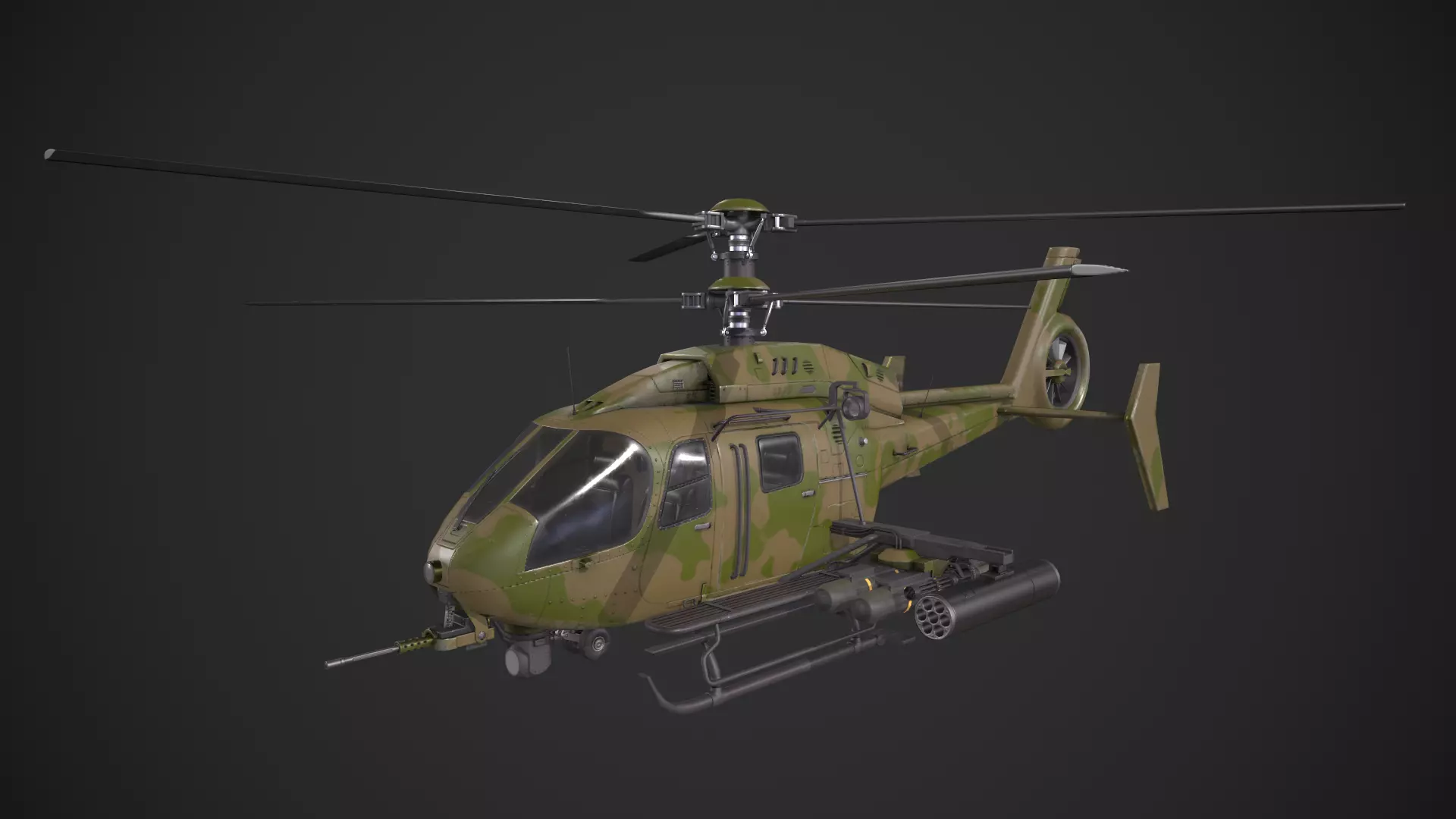 Generic Helicopter Low-poly 3D model_0
