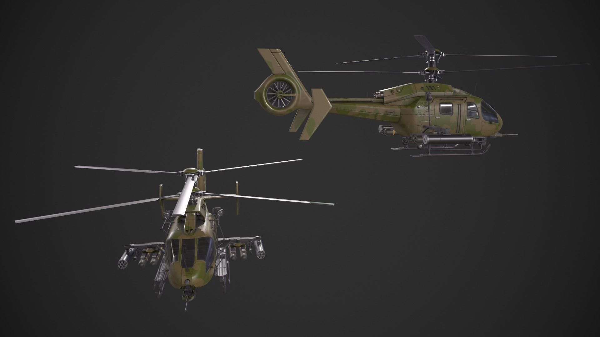 Generic Helicopter Low-poly 3D model_14