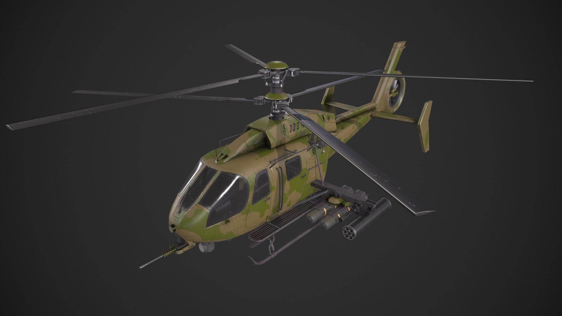 Generic Helicopter Low-poly 3D model_2
