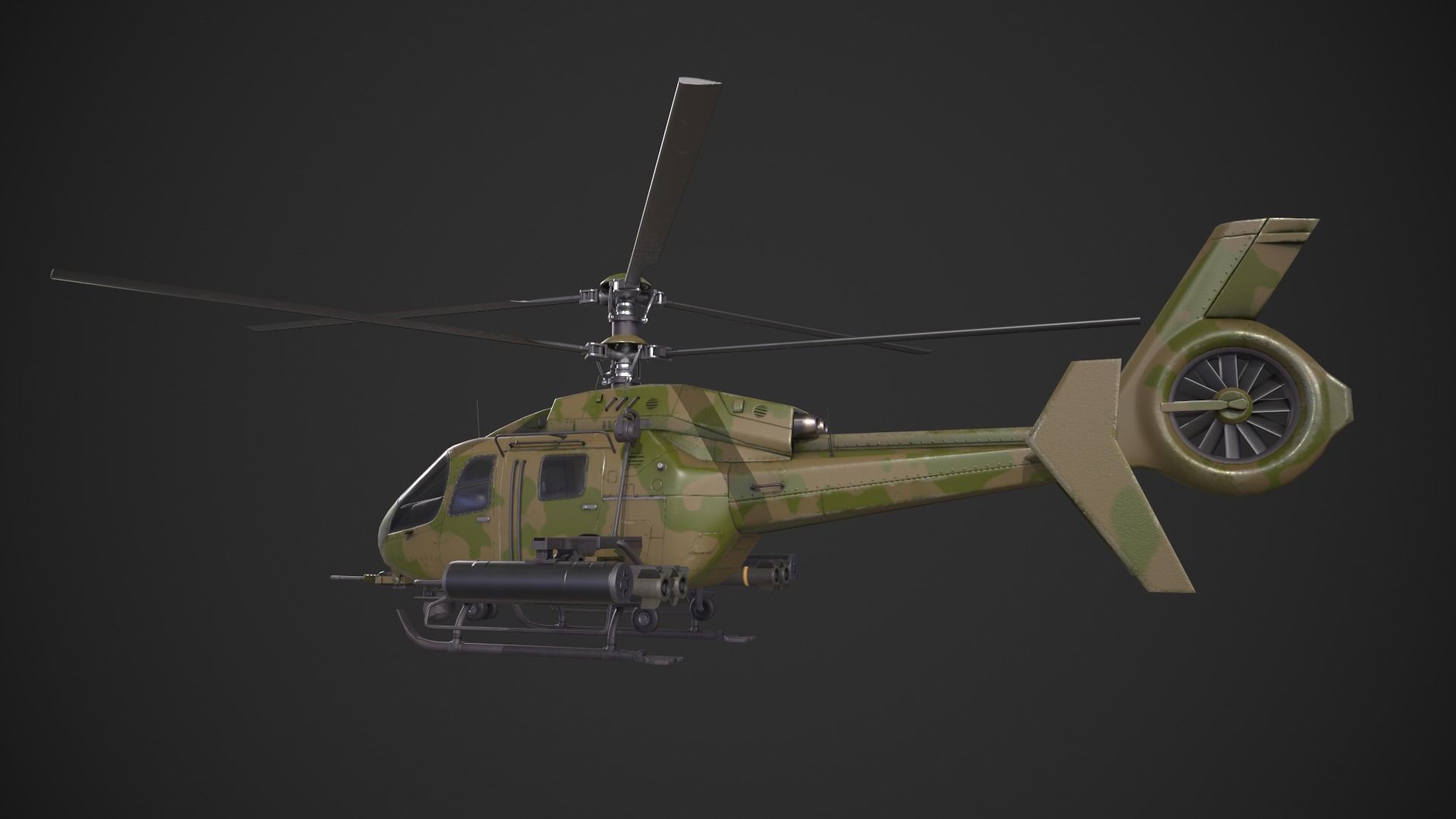 Generic Helicopter Low-poly 3D model_4