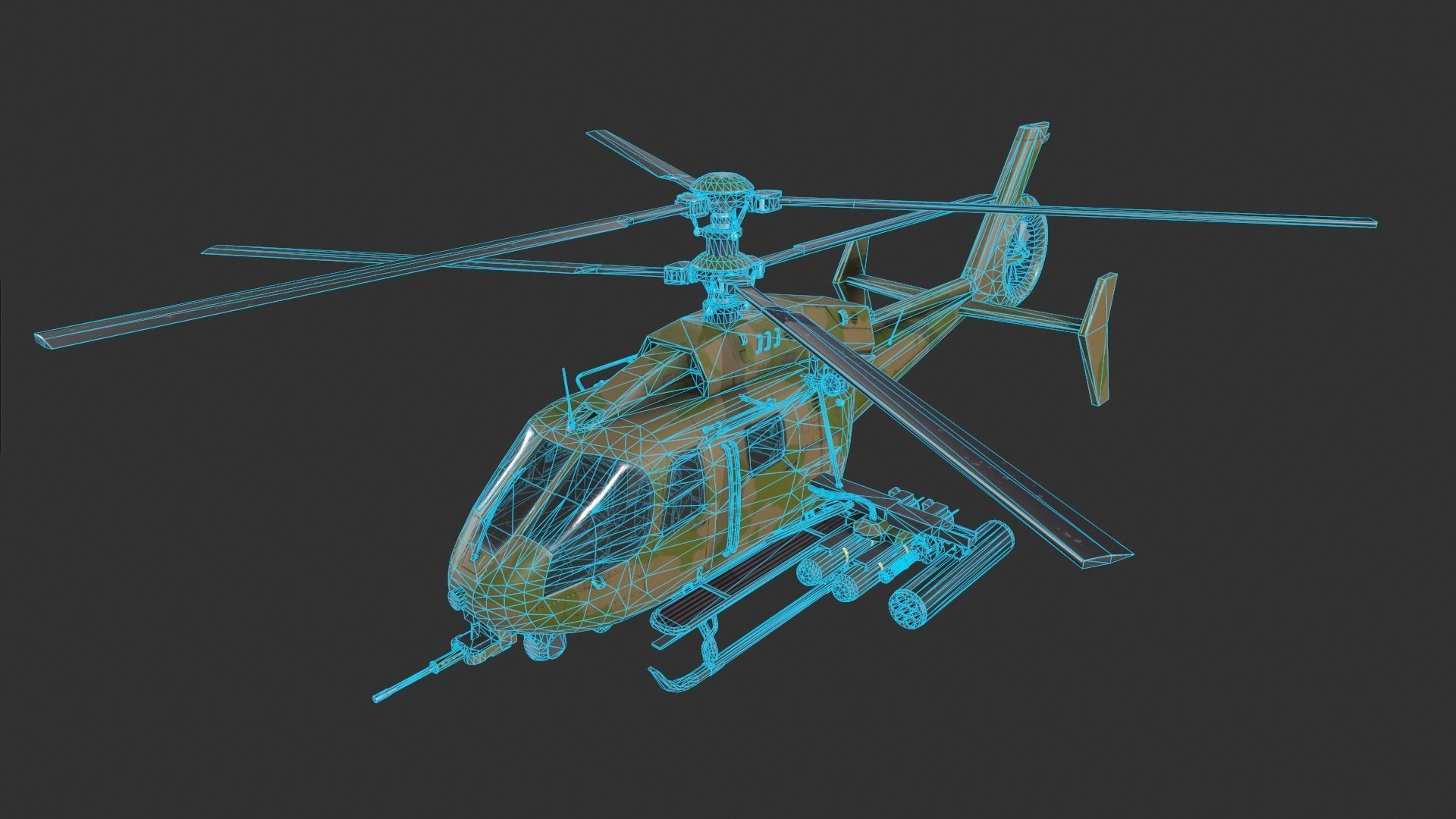 Generic Helicopter Low-poly 3D model_3