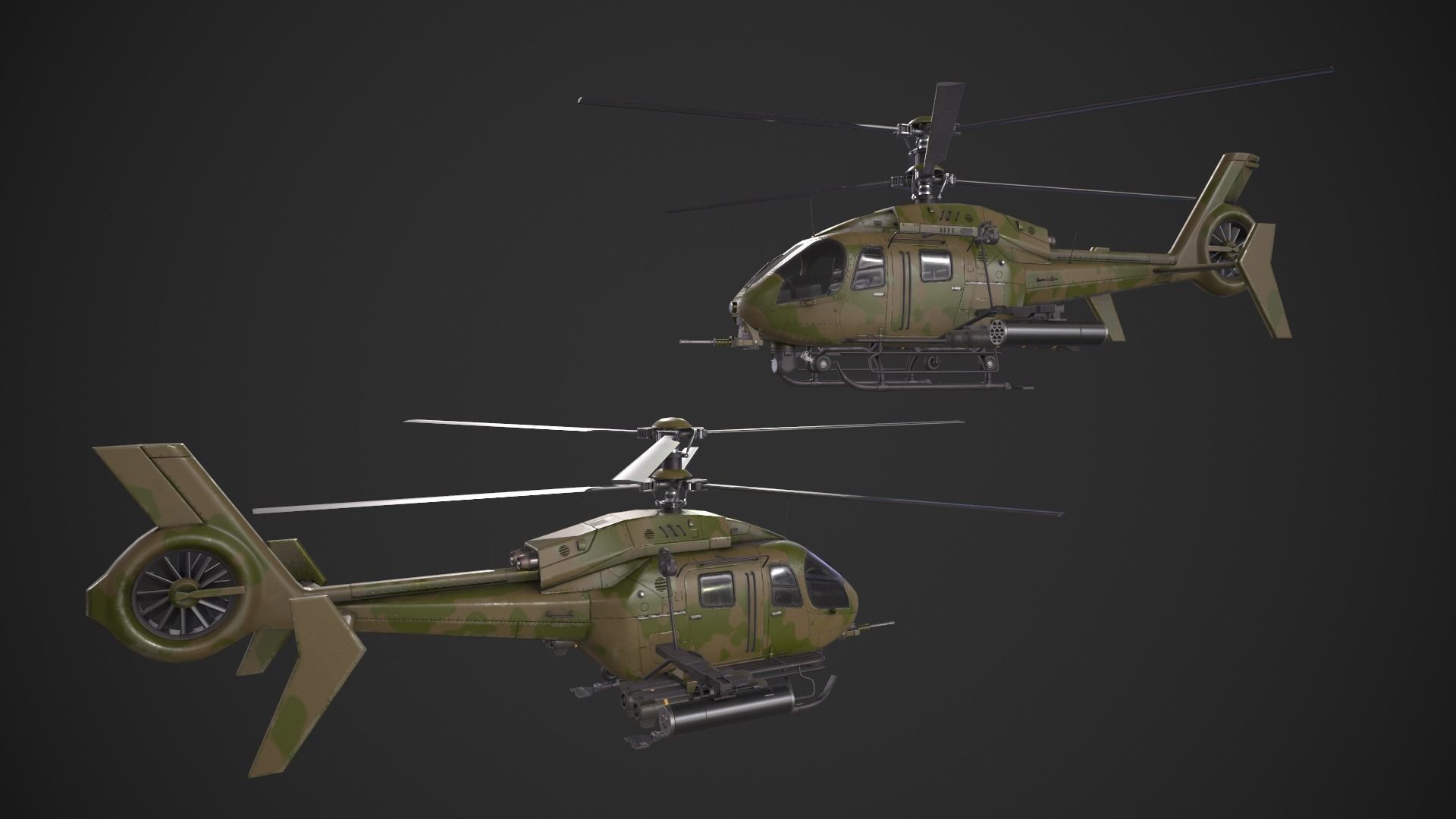 Generic Helicopter Low-poly 3D model_12